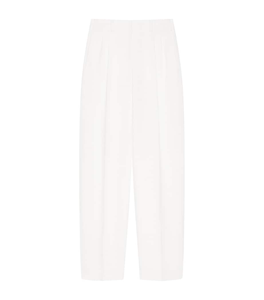 Wool Double-Pleated Trousers IVORY Image 1