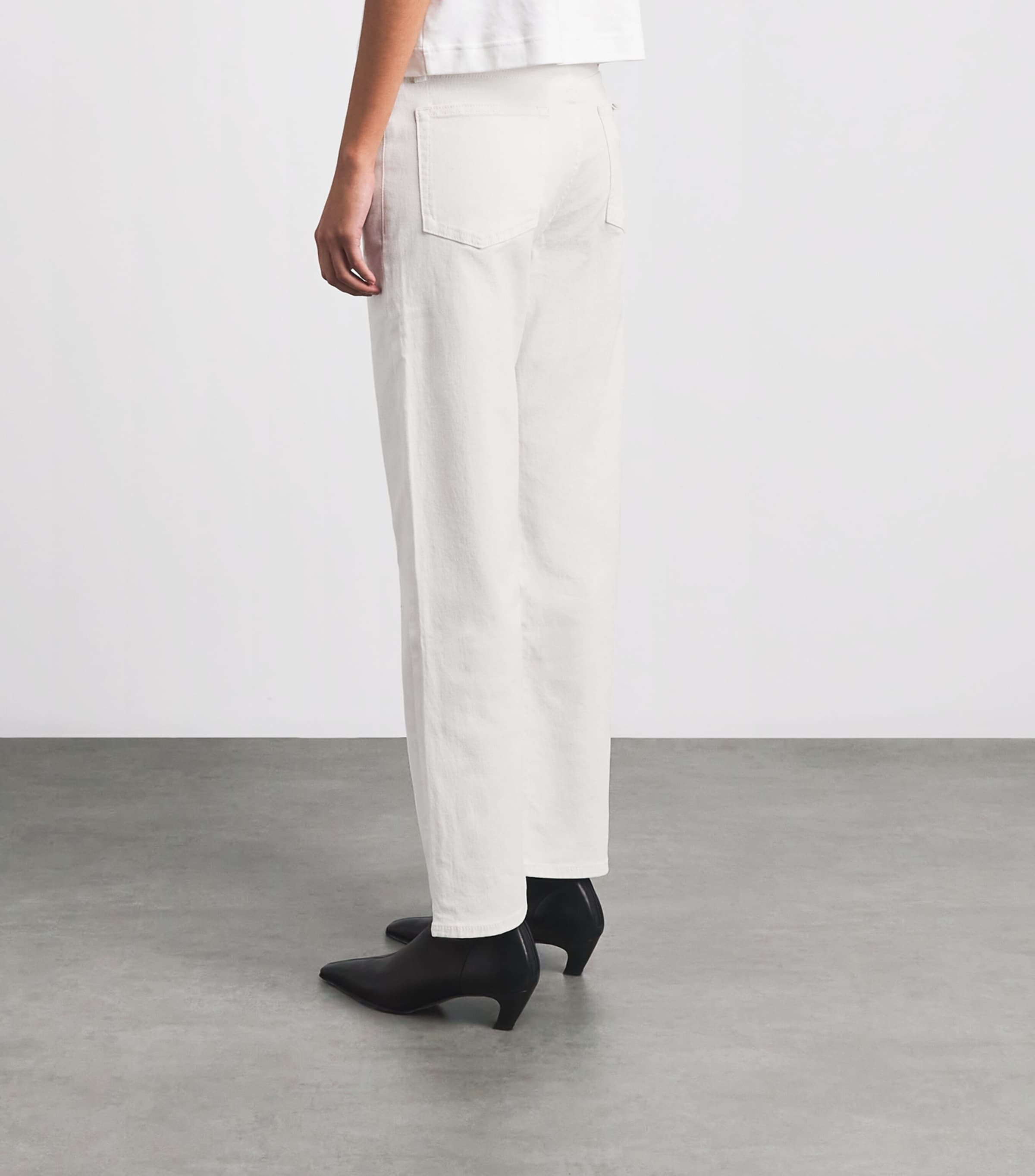 Rag & Bone Womens Harlow Mid-Rise Straight Jeans White Image 5