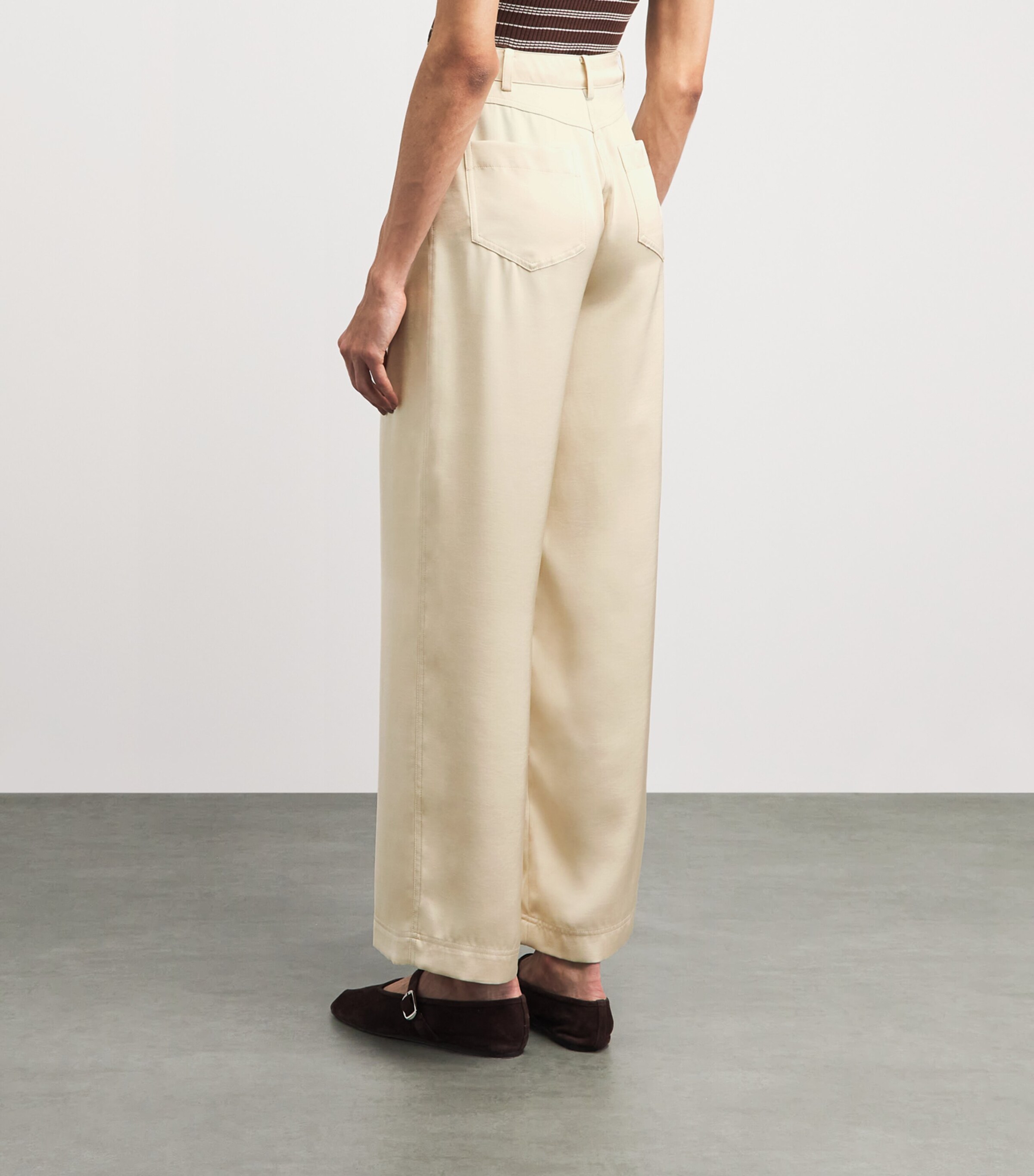 Claudie Pierlot Womens Wide-Leg Trousers Vanilla Image 5