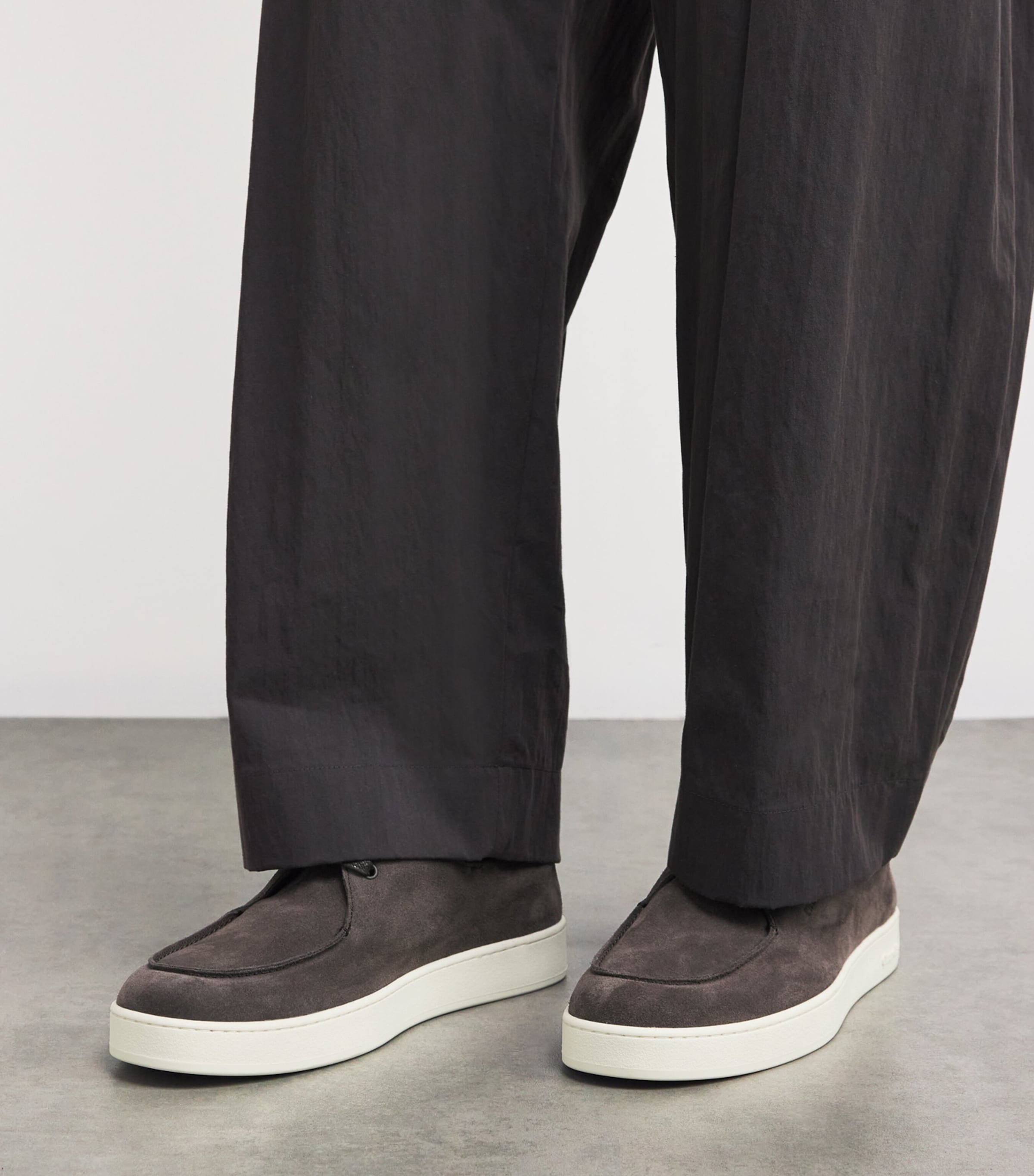 Suede Longsight Slip-On Sneakers DARK BROWN Image 2