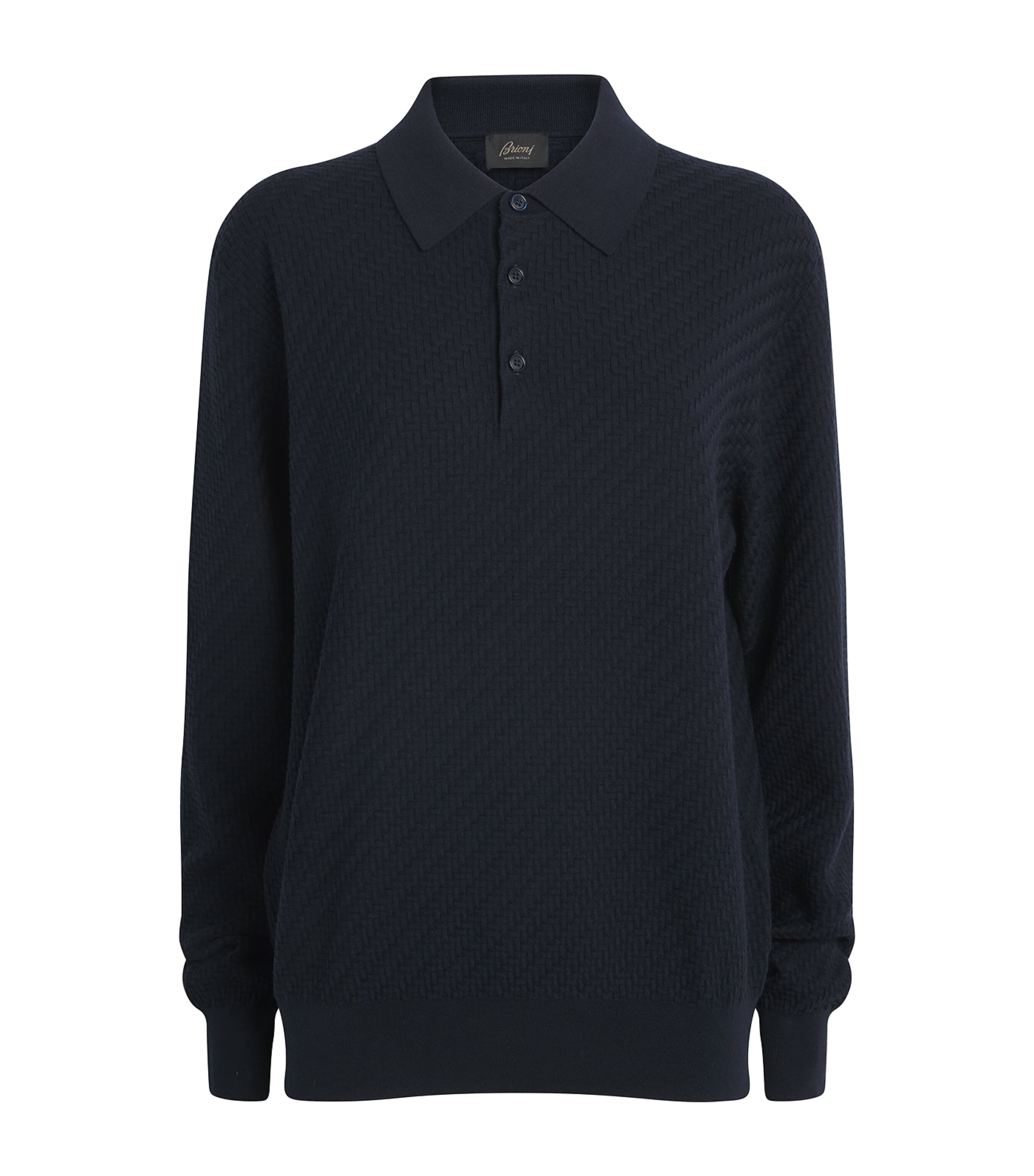 Brioni Mens Cotton-Silk-Cashmere Polo Shirt Image 1