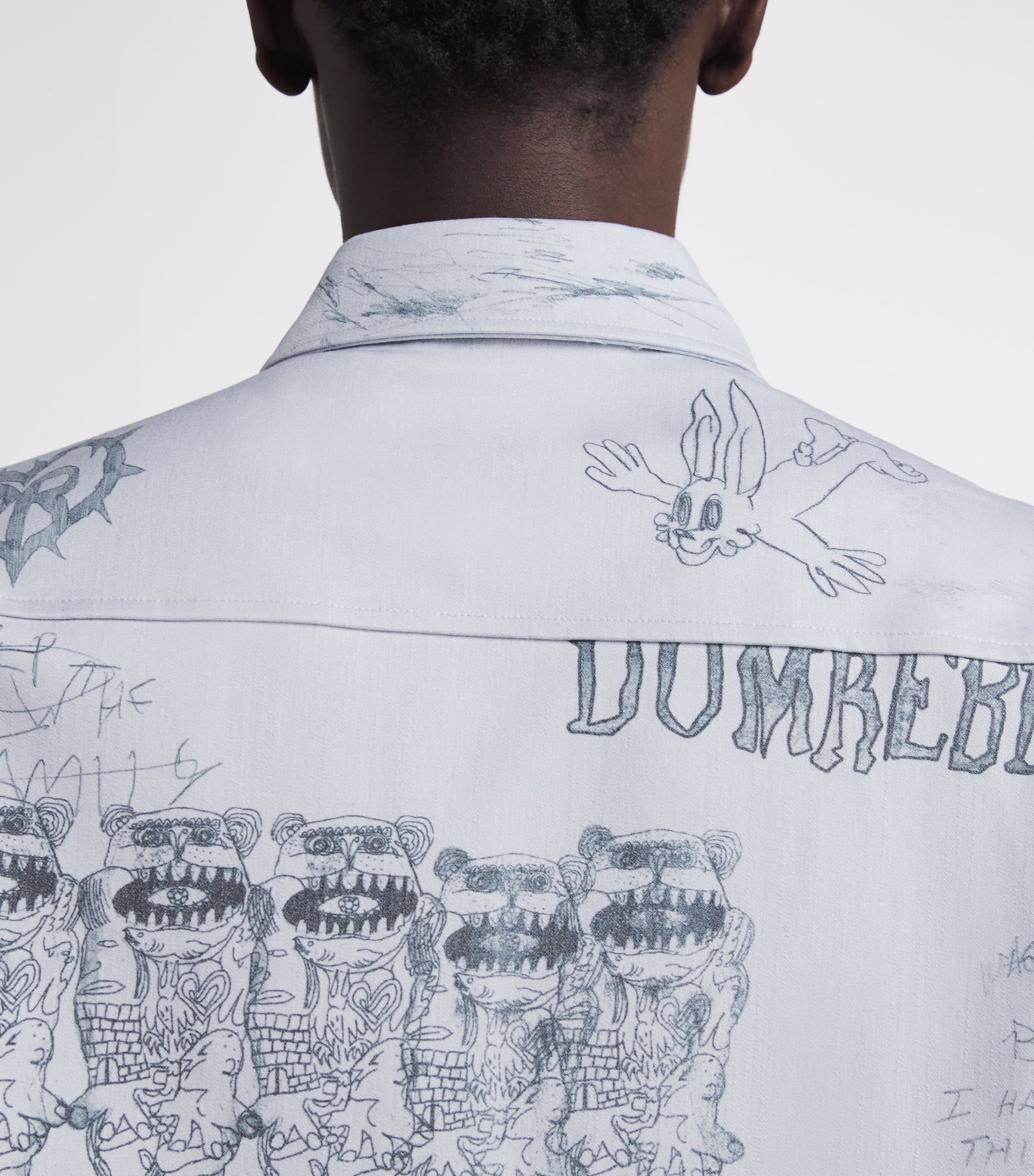 DOMREBEL Mens Sketchy Short-Sleeve Shirt Blue Image 3