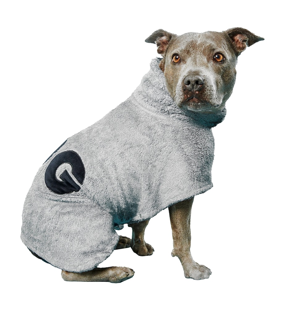 DOG Small Towelling Dog Poncho Grey Image 1
