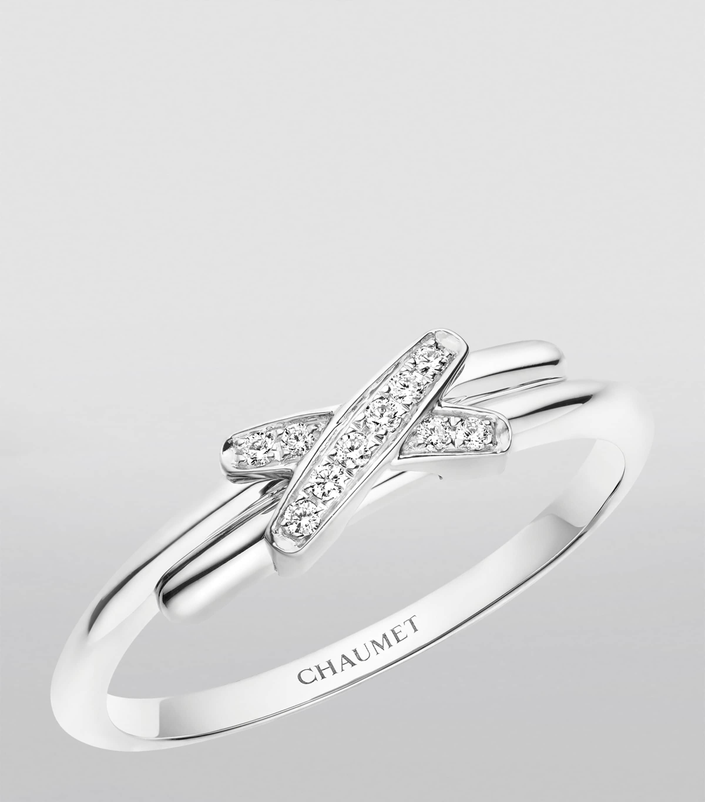 White Gold and Diamond Jeux de Liens Ring WHITE GOLD Image 2