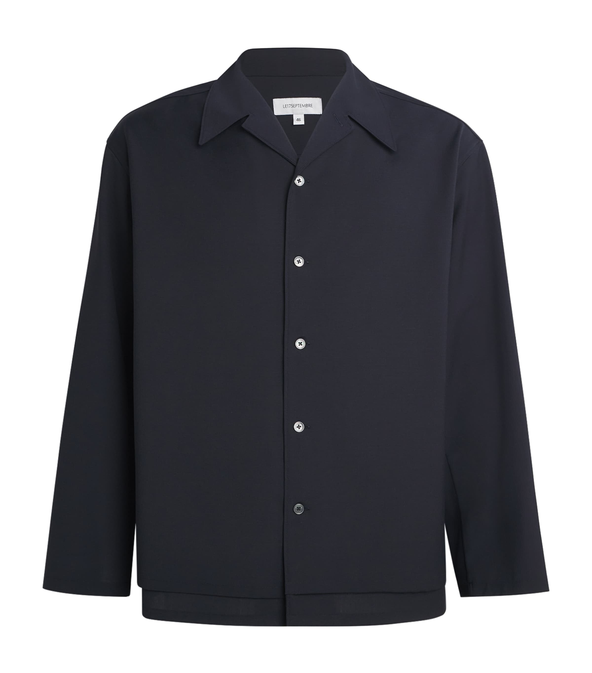 Le 17 Septembre Camp Collar Oversized Shirt Navy Image 1