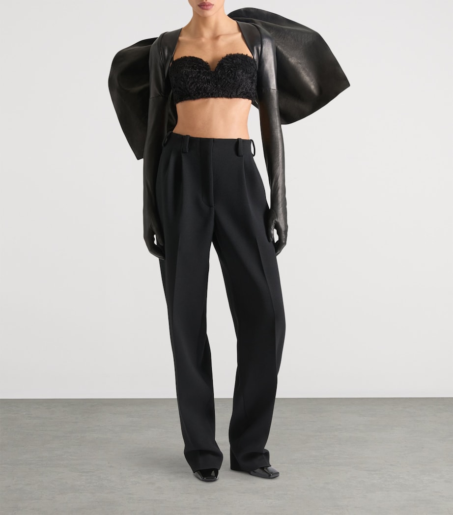 Wool Cut-Out Trousers BLACK Image 2