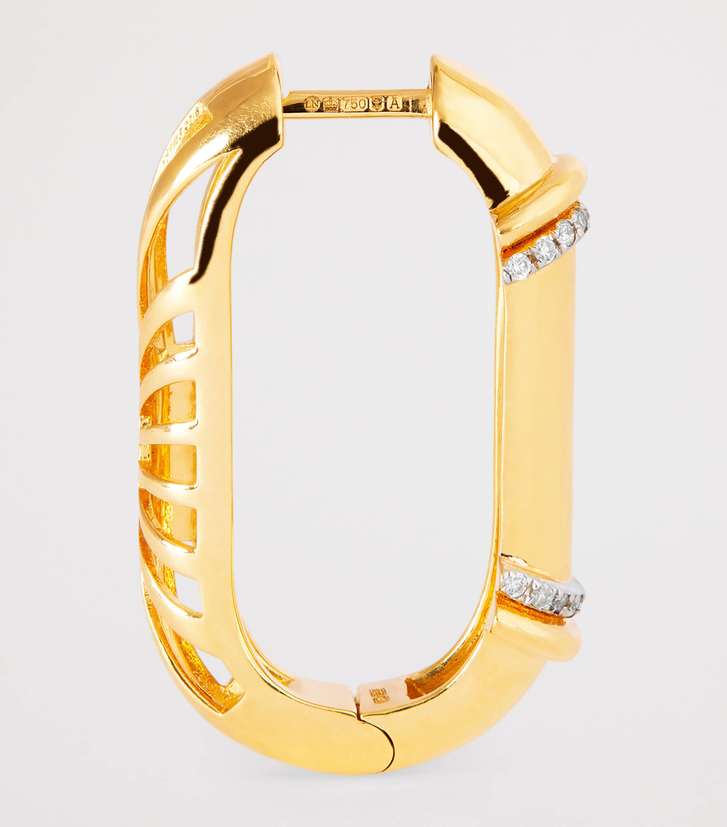 L'ATELIER NAWBAR Yellow Gold and Diamond Lot No.93 Buoy Lock Earrings Yellow Gold Image 4