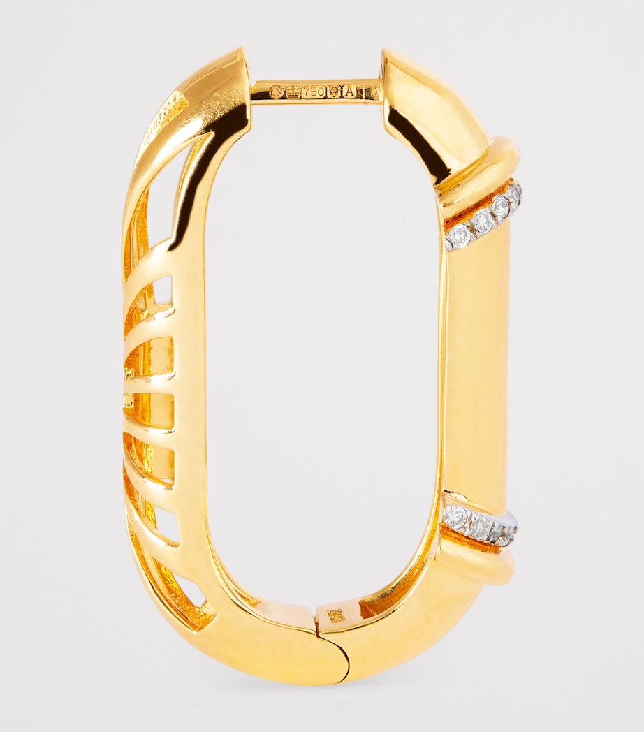 L'ATELIER NAWBAR Yellow Gold and Diamond Lot No.93 Buoy Lock Earrings Yellow Gold Image 4