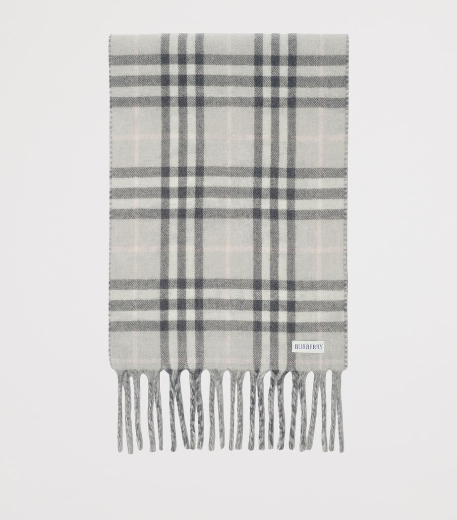 Burberry Cashmere Reversible Knight Stamp Scarf Mitten Grey Image 6