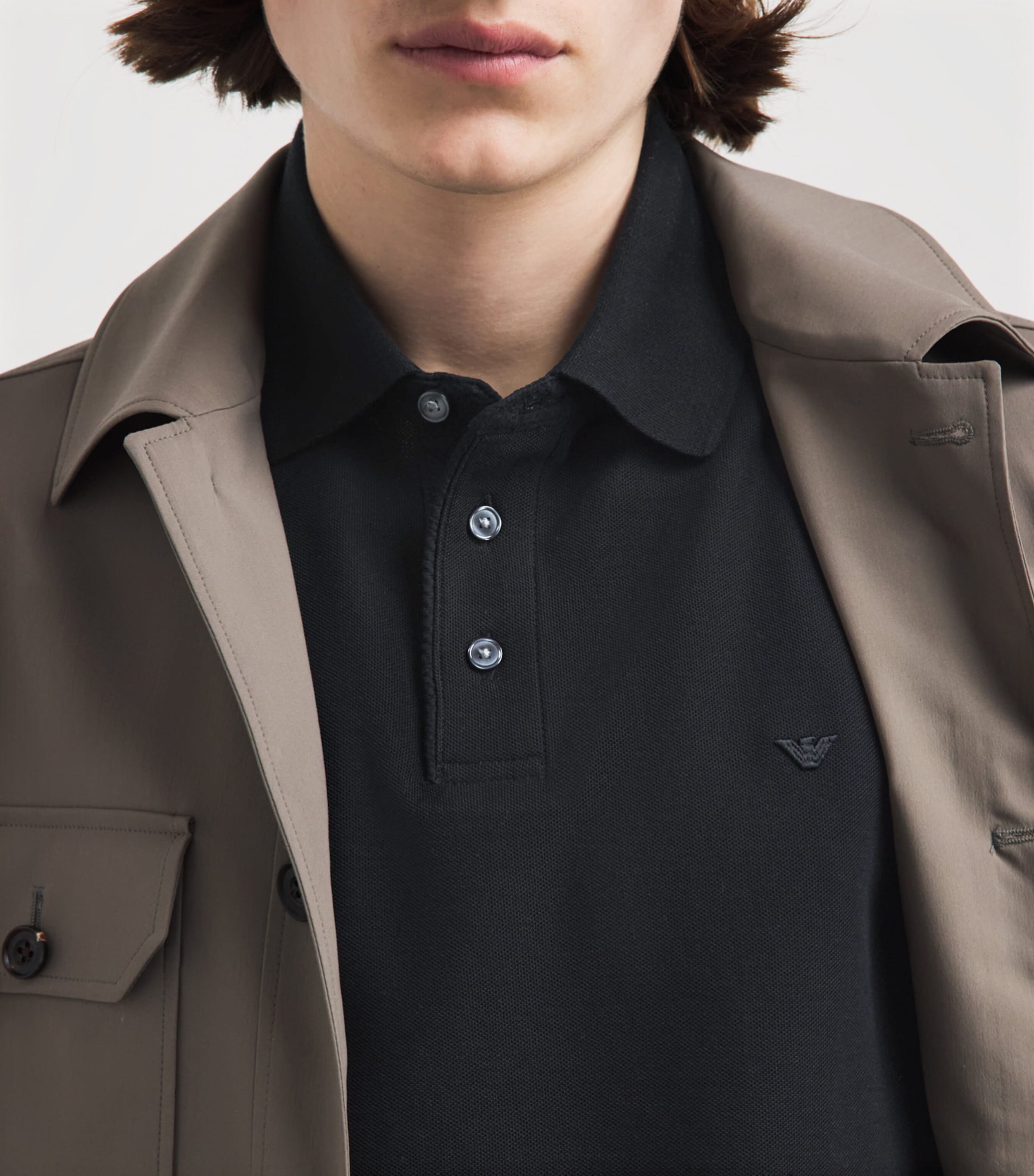 Emporio Armani Mens Cotton Logo Polo Shirt Image 3