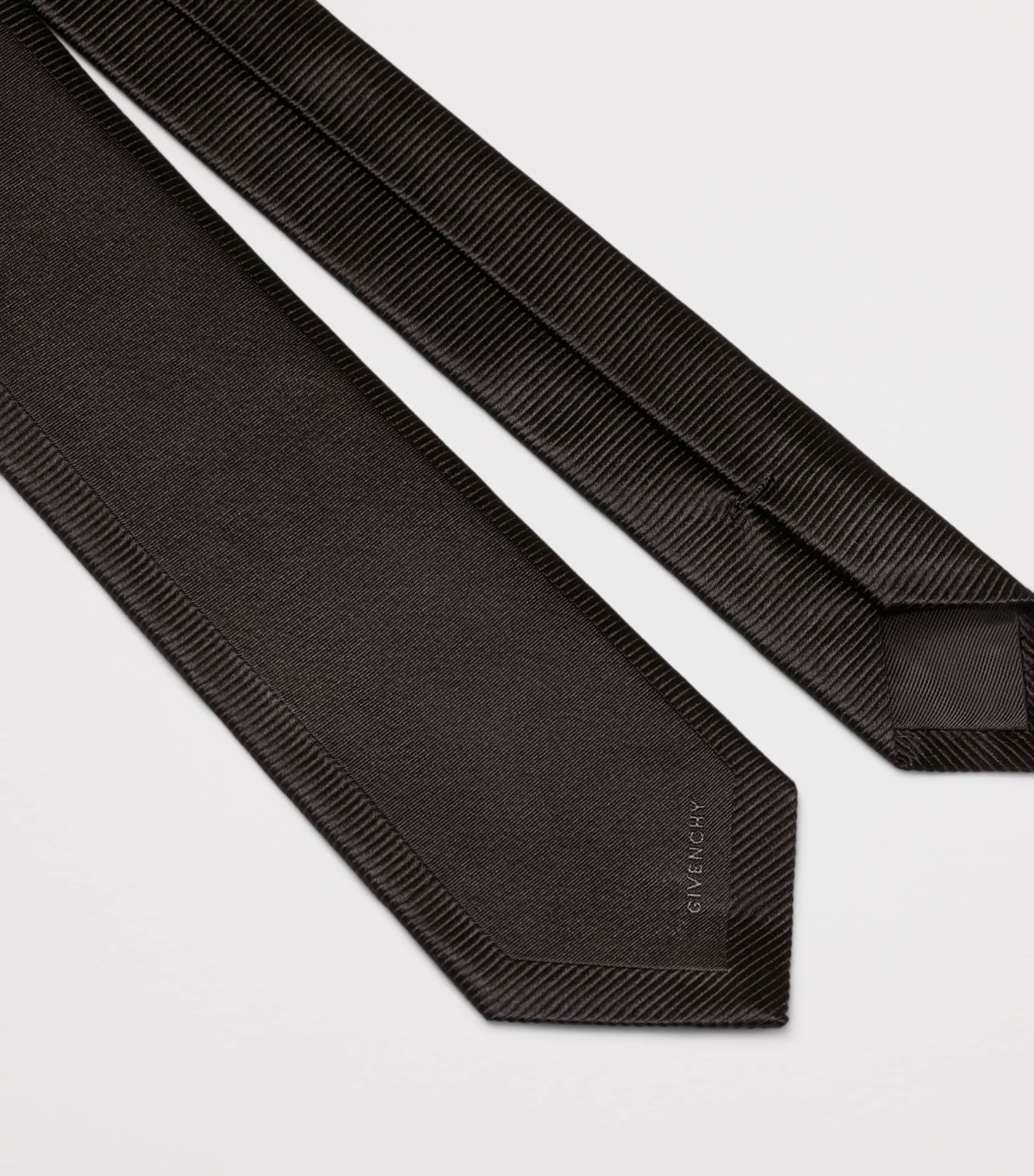 Silk Jacquard Stripe Tie BLACK Image 2