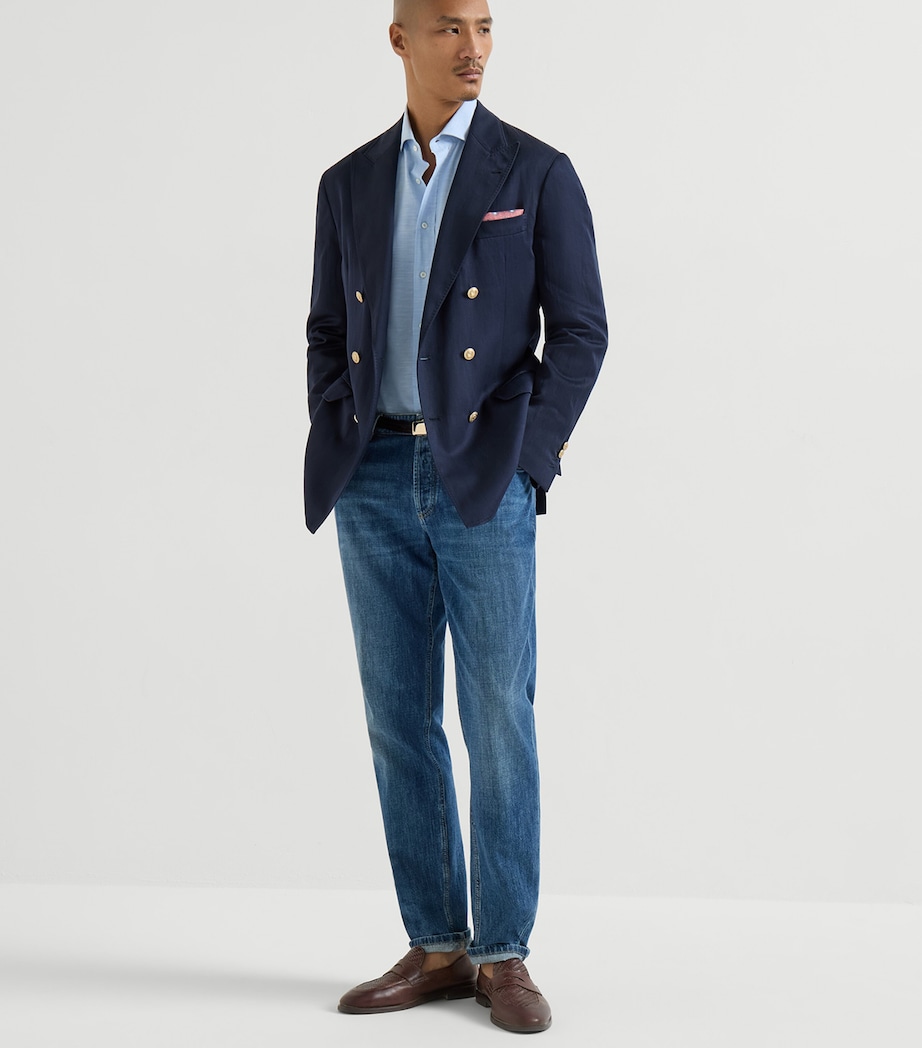 Brunello Cucinelli Mens Cotton Oxford Slim-Fit Shirt Image 2