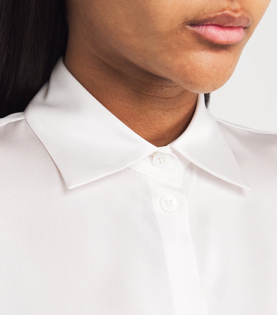 Eleventy Womens Silk Short-Sleeve Shirt Bianco Image 6
