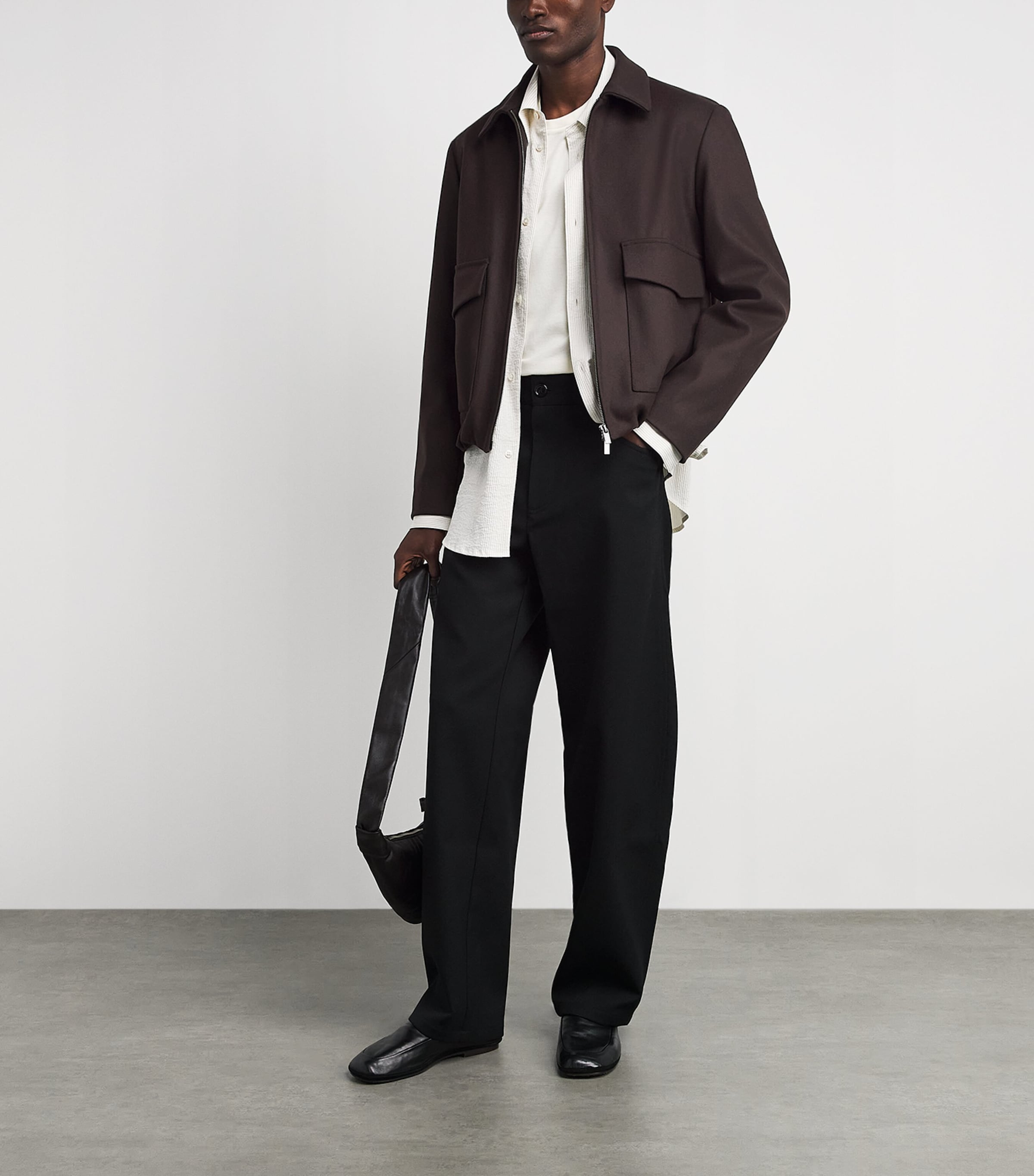 Barena Mens Wool-Blend Tailored Bomber Jacket Bruno Image 2