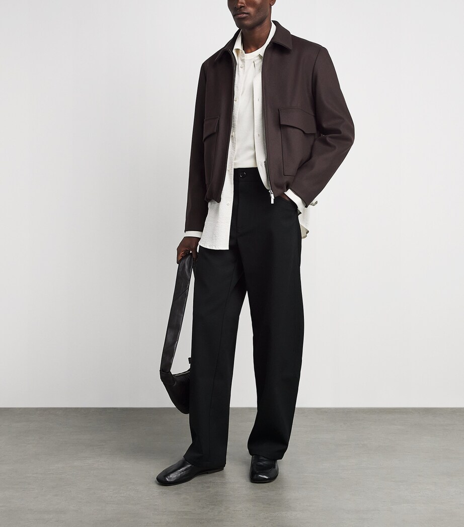 Barena Mens Wool-Blend Tailored Bomber Jacket Bruno Image 2