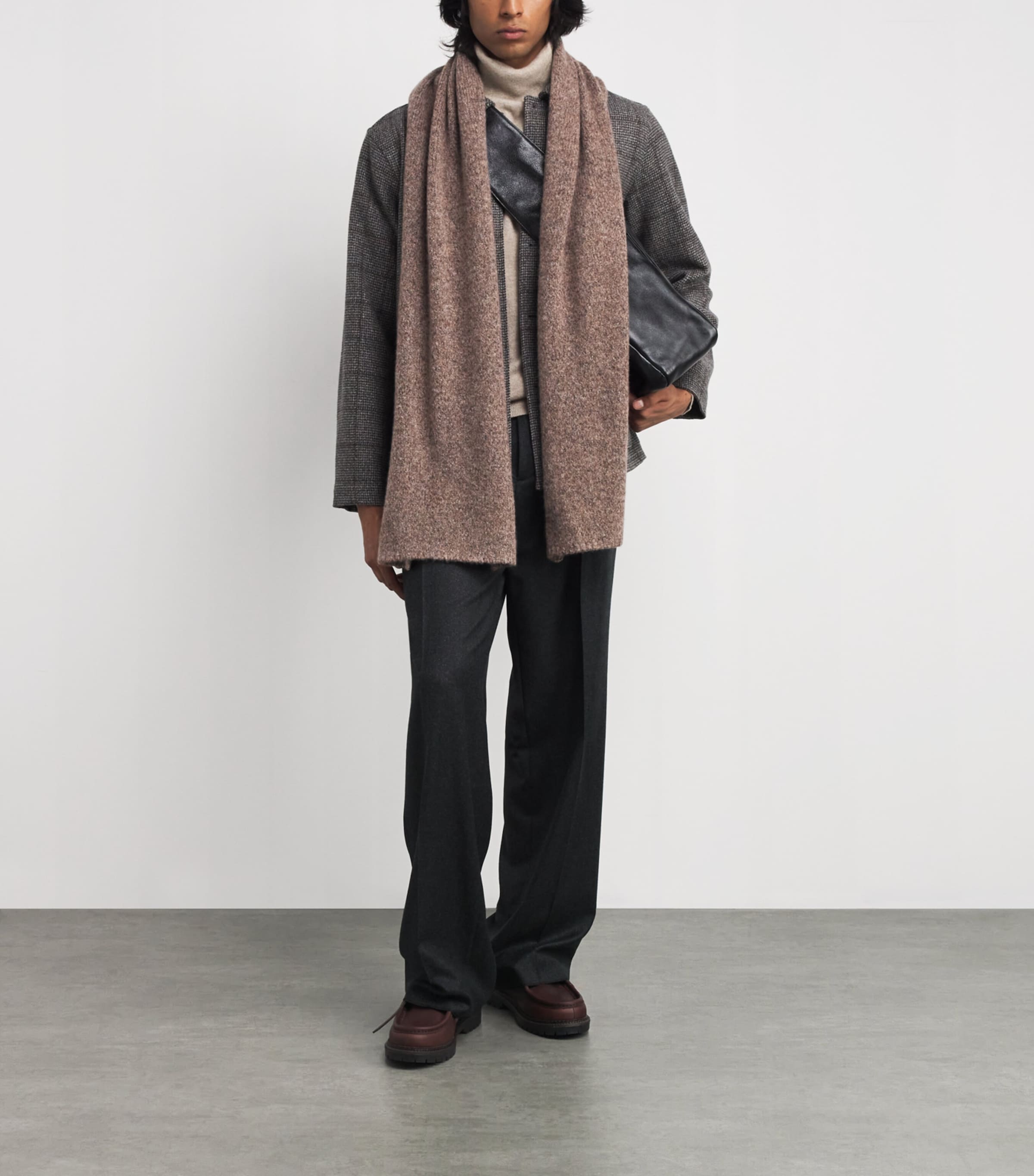 Johnstons Of Elgin Brown Brushed Cashmere-Silk Scarf | Harrods US