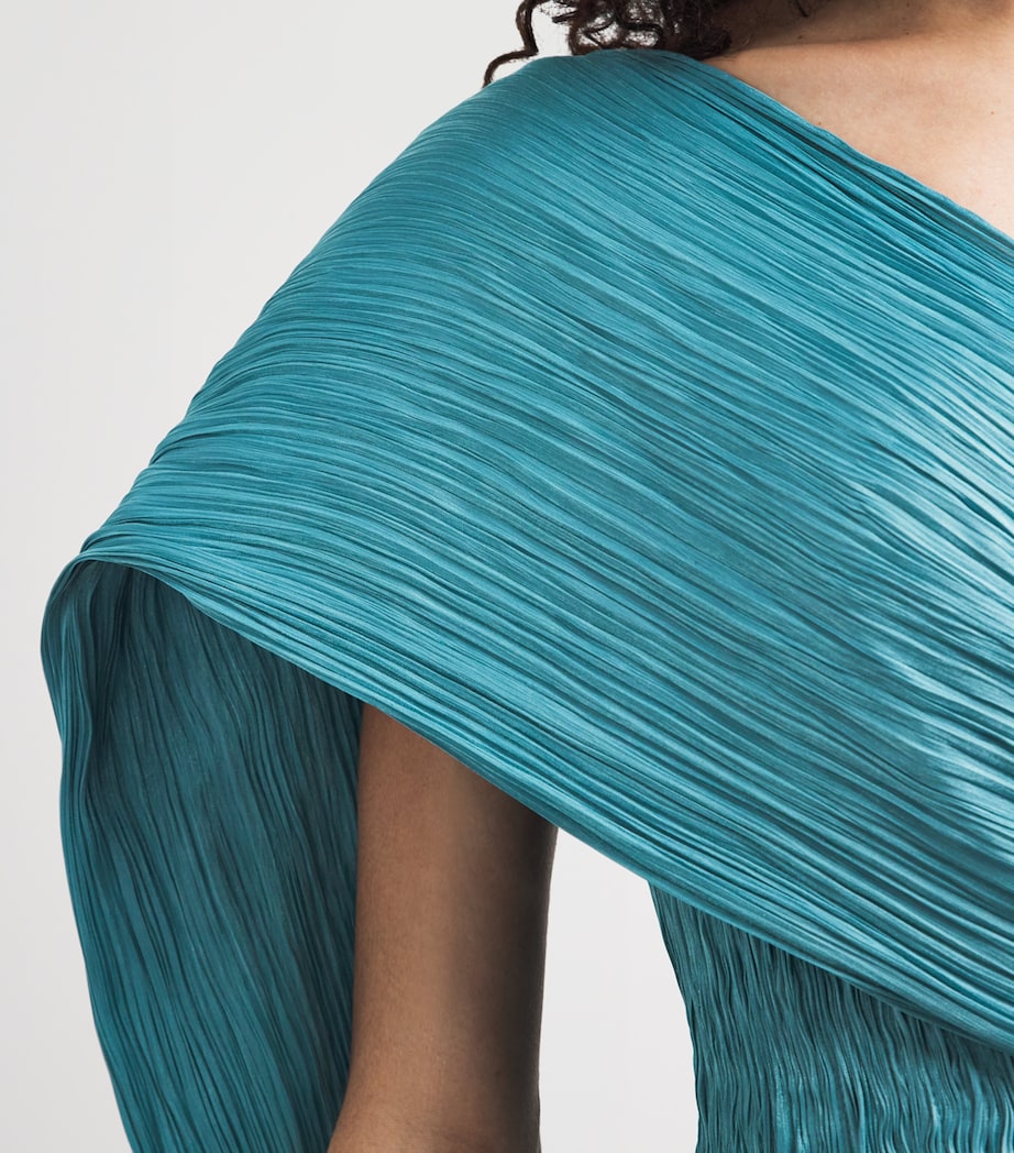 Marmar Halim Womens Taffeta Strapless Roseya Gown Blue Image 5