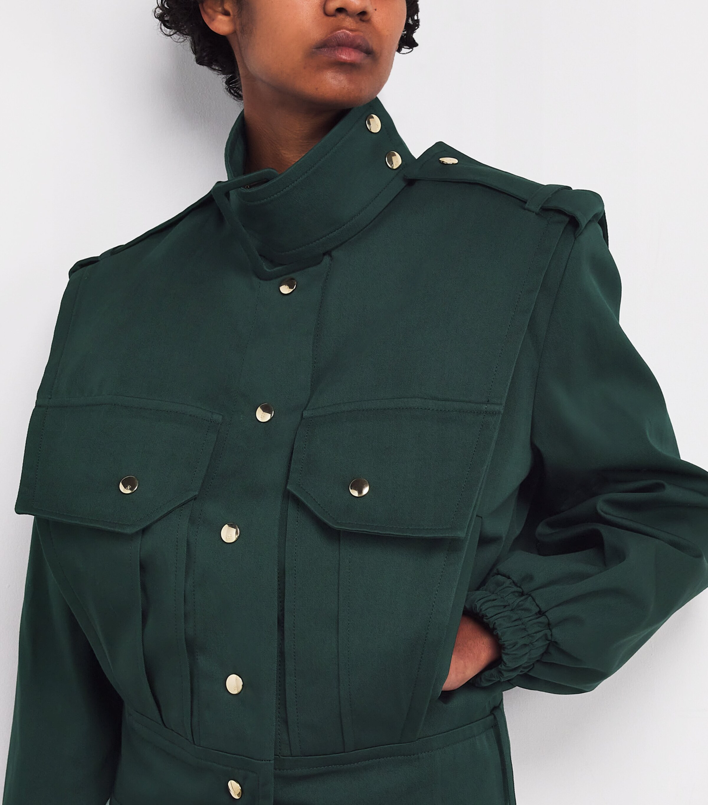 Belted Blouson Jacket 0074 GARDEN GREEN Image 6