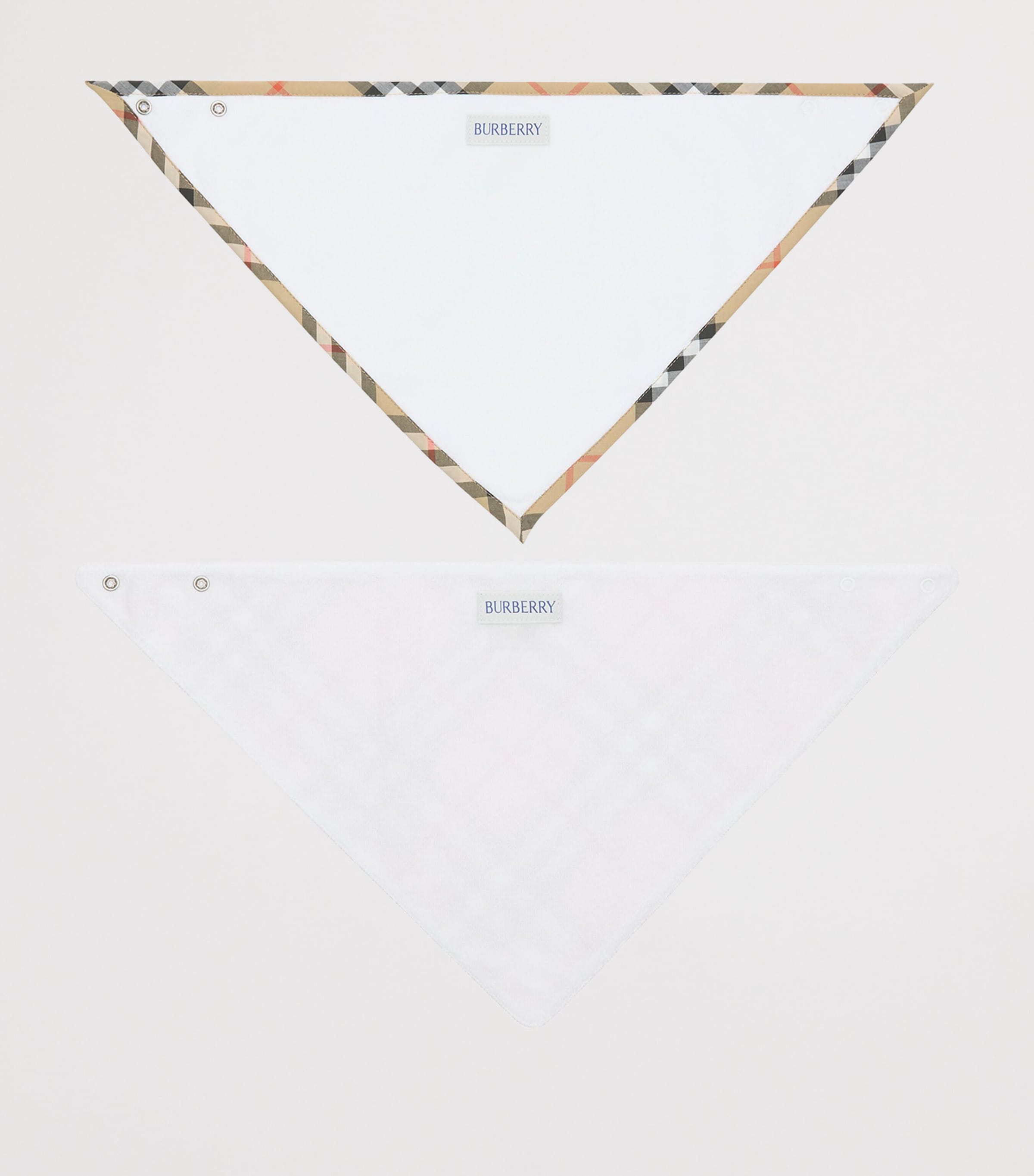 Cotton Check Bibs (Set of 2) ICE PINK IP CHECK Image 2