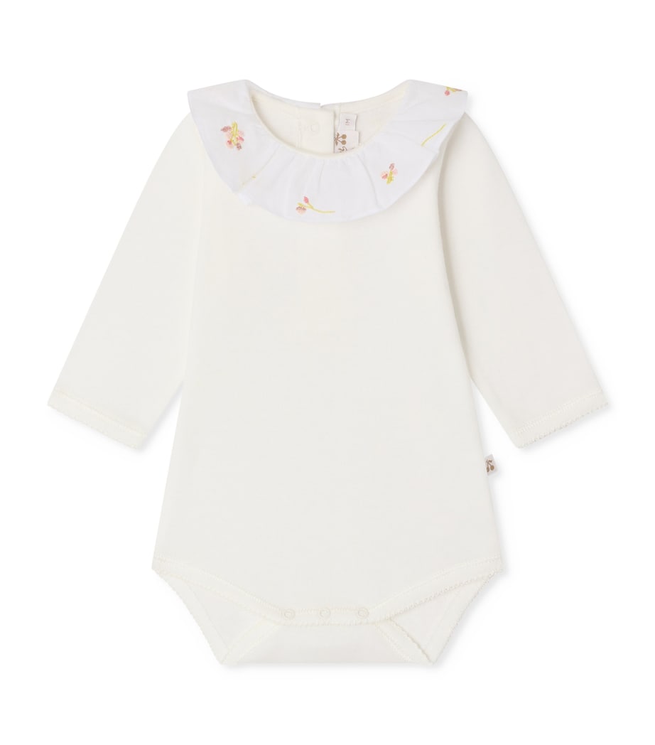 Bonpoint Organic Cotton June Bodysuit (1-18 Months) Blanc Lait Image 1