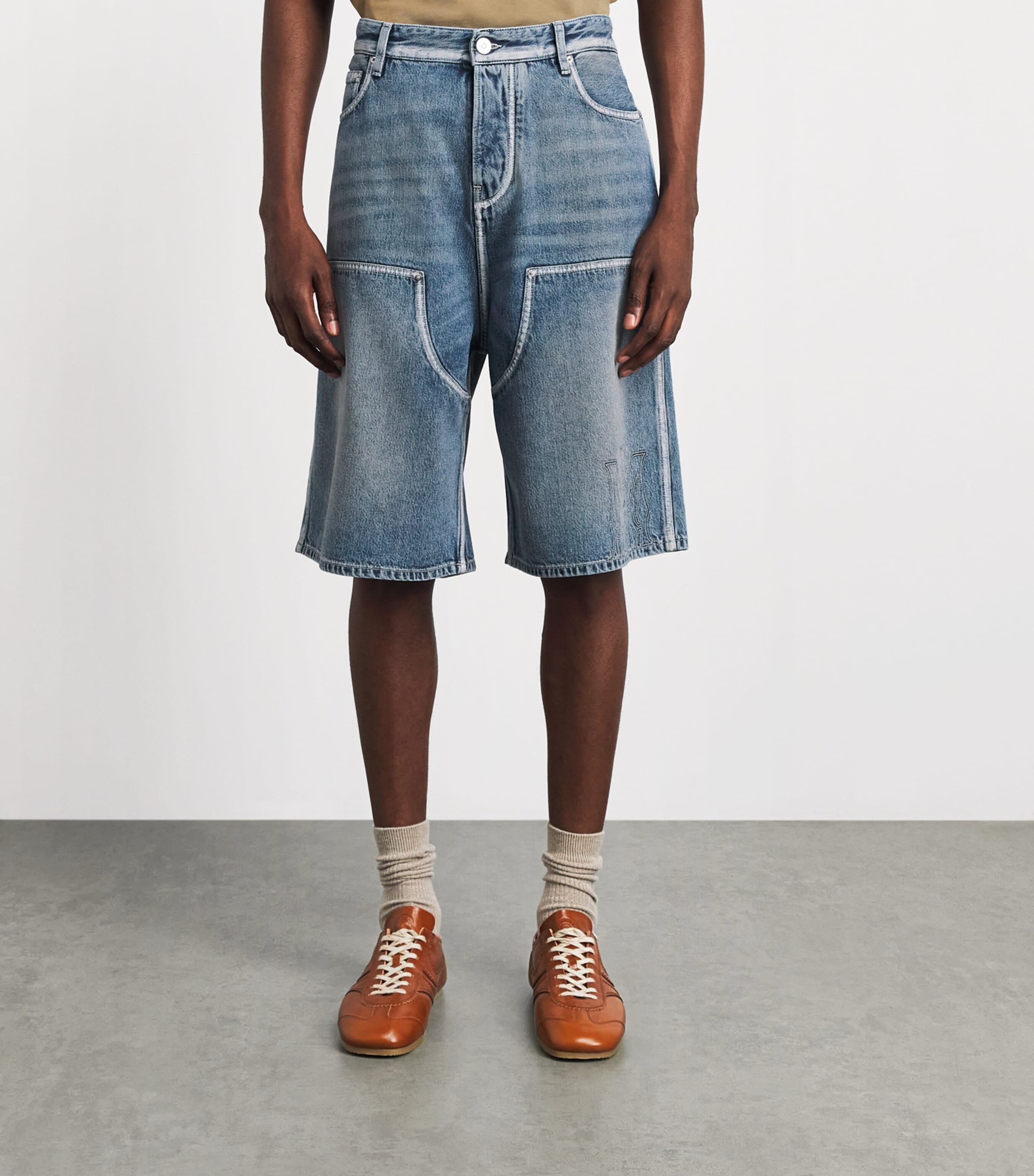 AMIRI Mens MA Carpenter Denim Shorts Pacific Image 4
