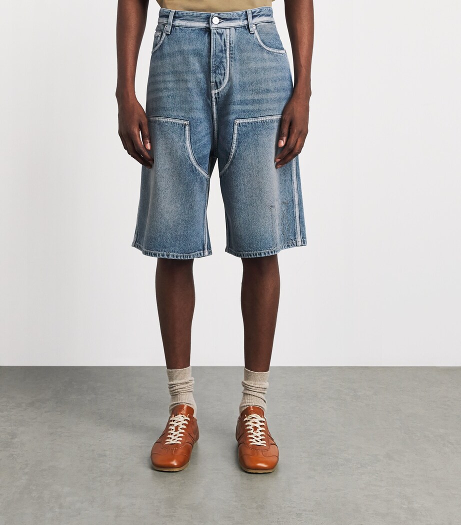AMIRI Mens MA Carpenter Denim Shorts Pacific Image 4