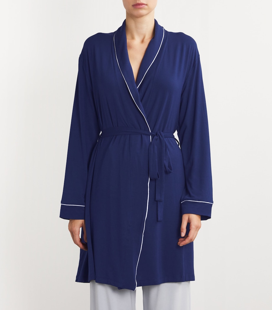 Modal-Blend Gisele Short Robe NAVY/IVORY Image 3