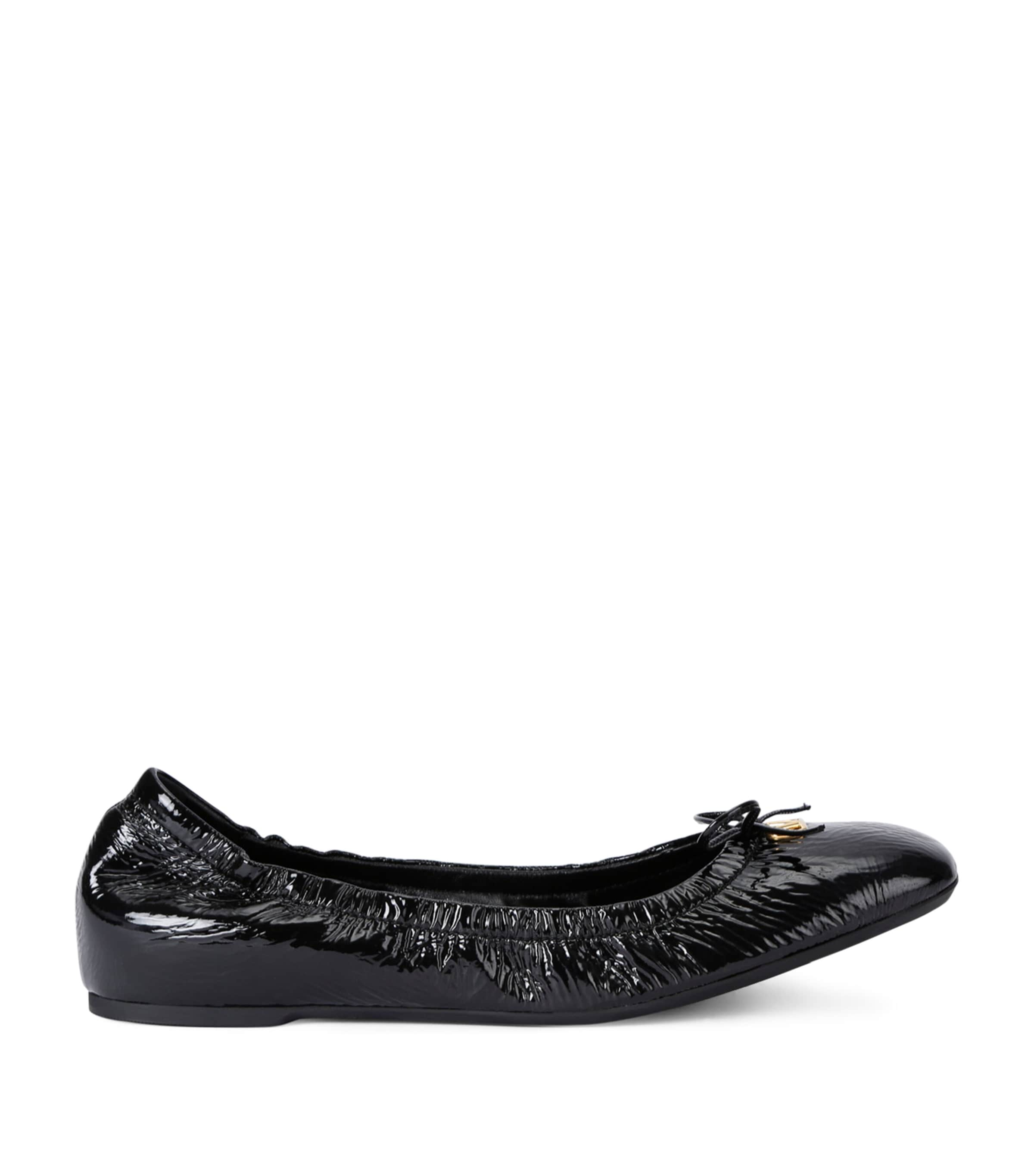 Shop Valentino Leather Vlogo Ballerina Flats In Black