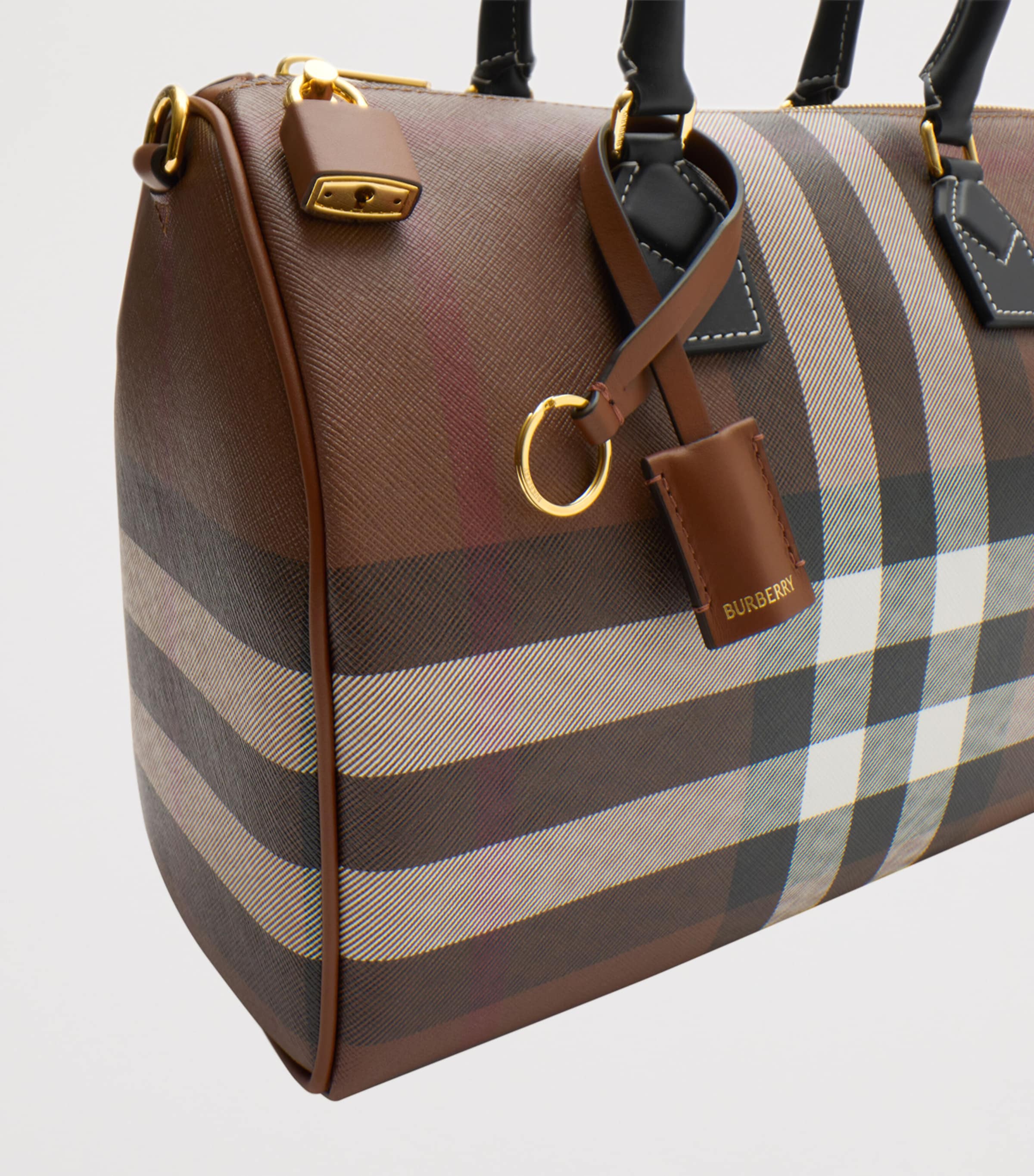 Burberry Medium Check Bowling Bag Dark Birch Brown Image 7