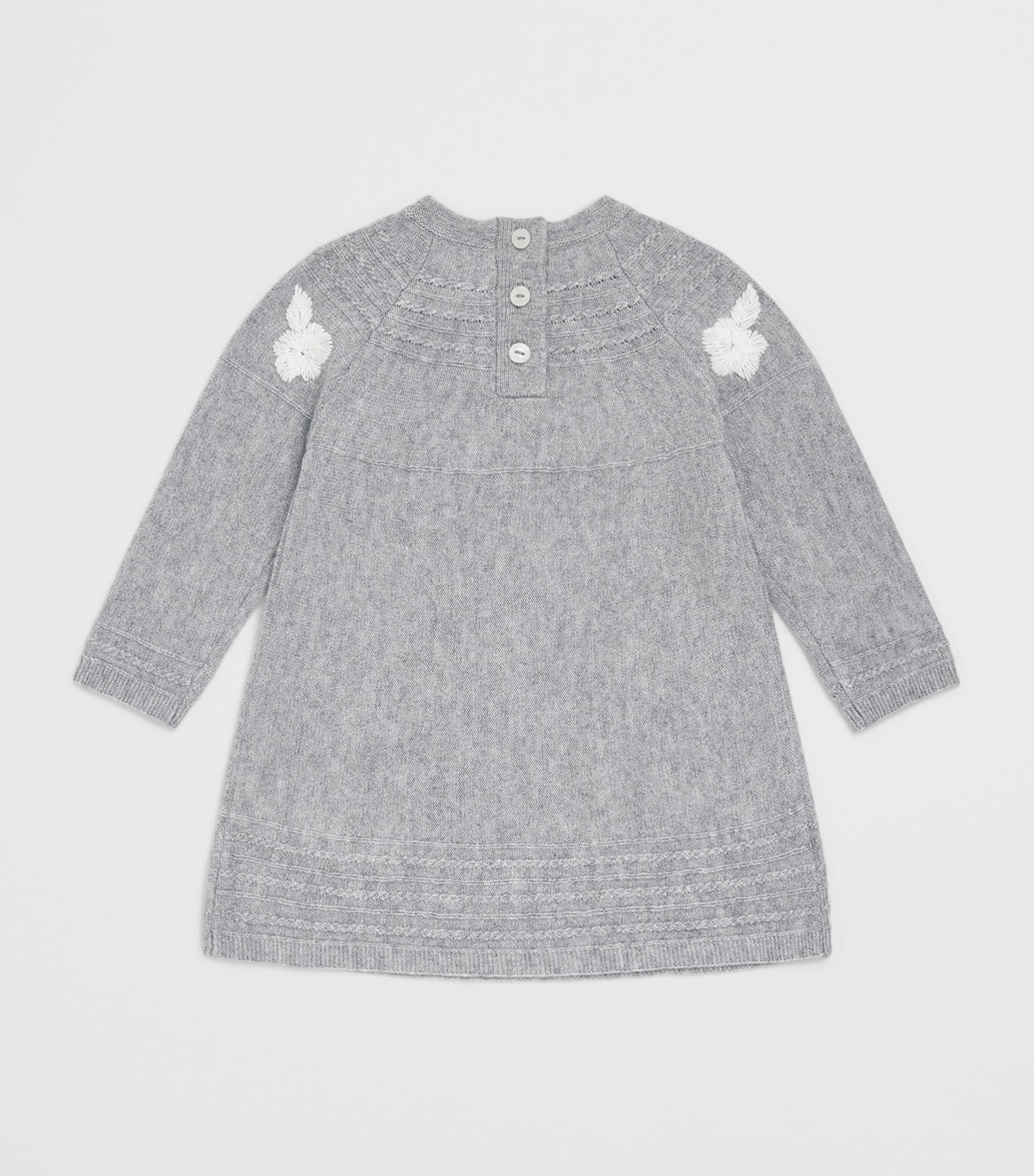 Tartine et Chocolat Knitted Embroidered Dress (3 Months-4 Years) Chiné Moyen Image 2