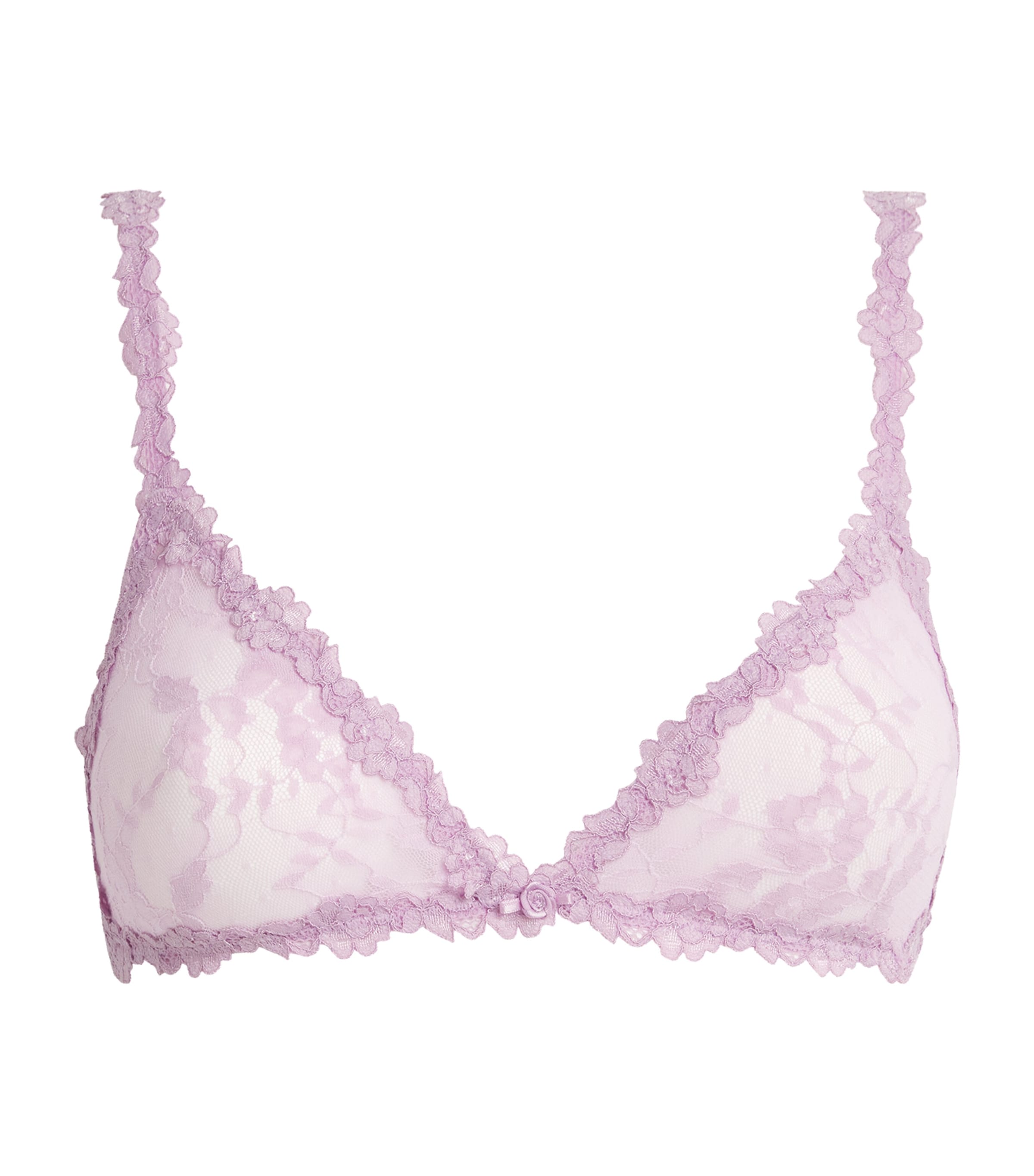 Stretch Lace Triangle Bralette BABY PINK Image 1