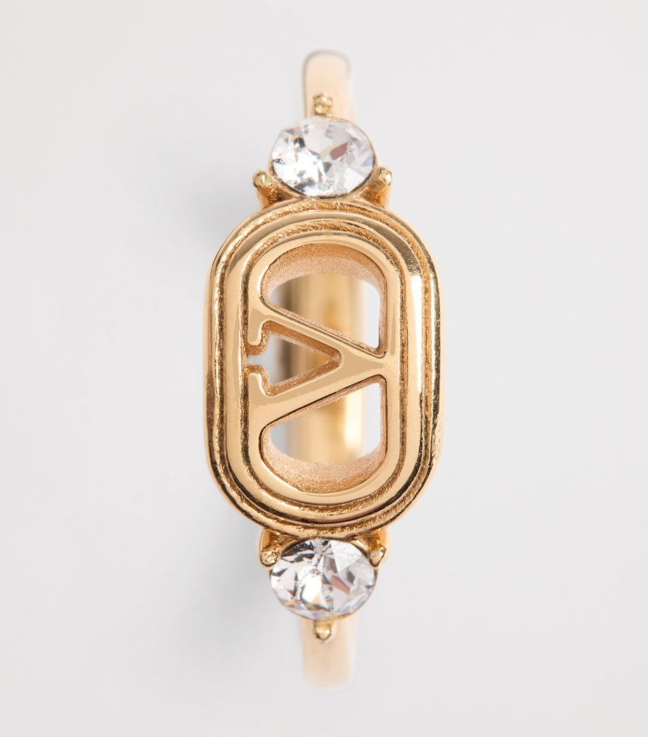 Swarovski Crystal-Embellished Ovalette Logo Ring 9MN Image 5