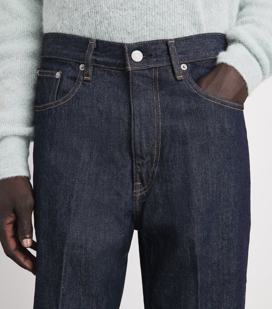 Auralee Mens Hard Twist Straight Jeans Indigo Image 3