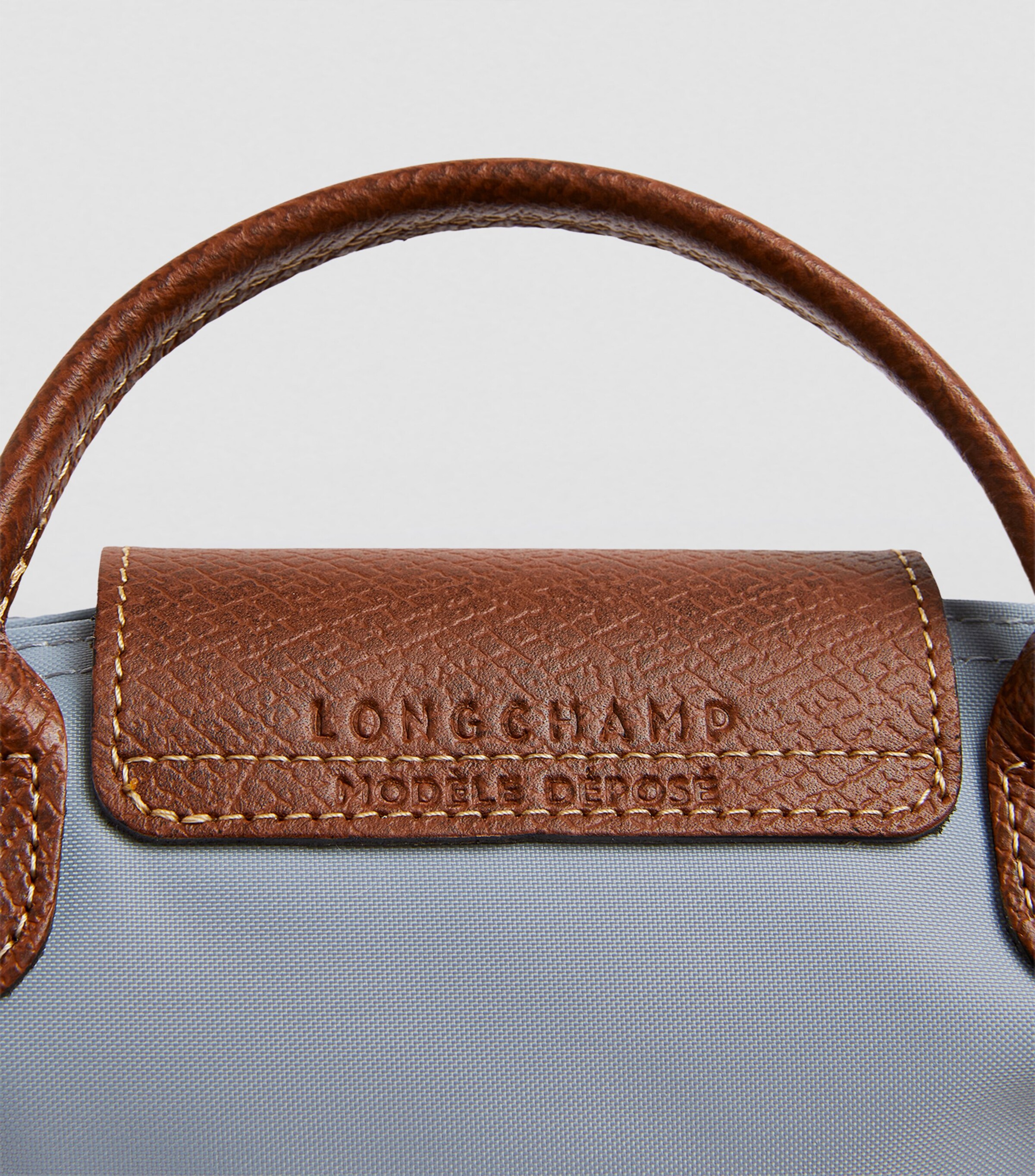 ★人気★ Longchamp Le Pliage Original Handle Pouch Steel Le Pliage Original Pouch with handle Steel - Recycled canvas