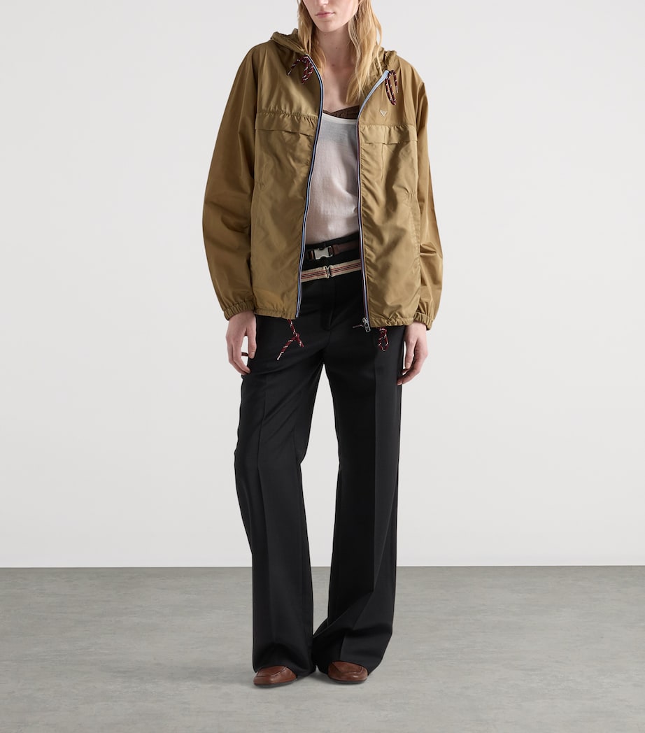 Prada Womens Re-Nylon Hooded Raincoat Image 2