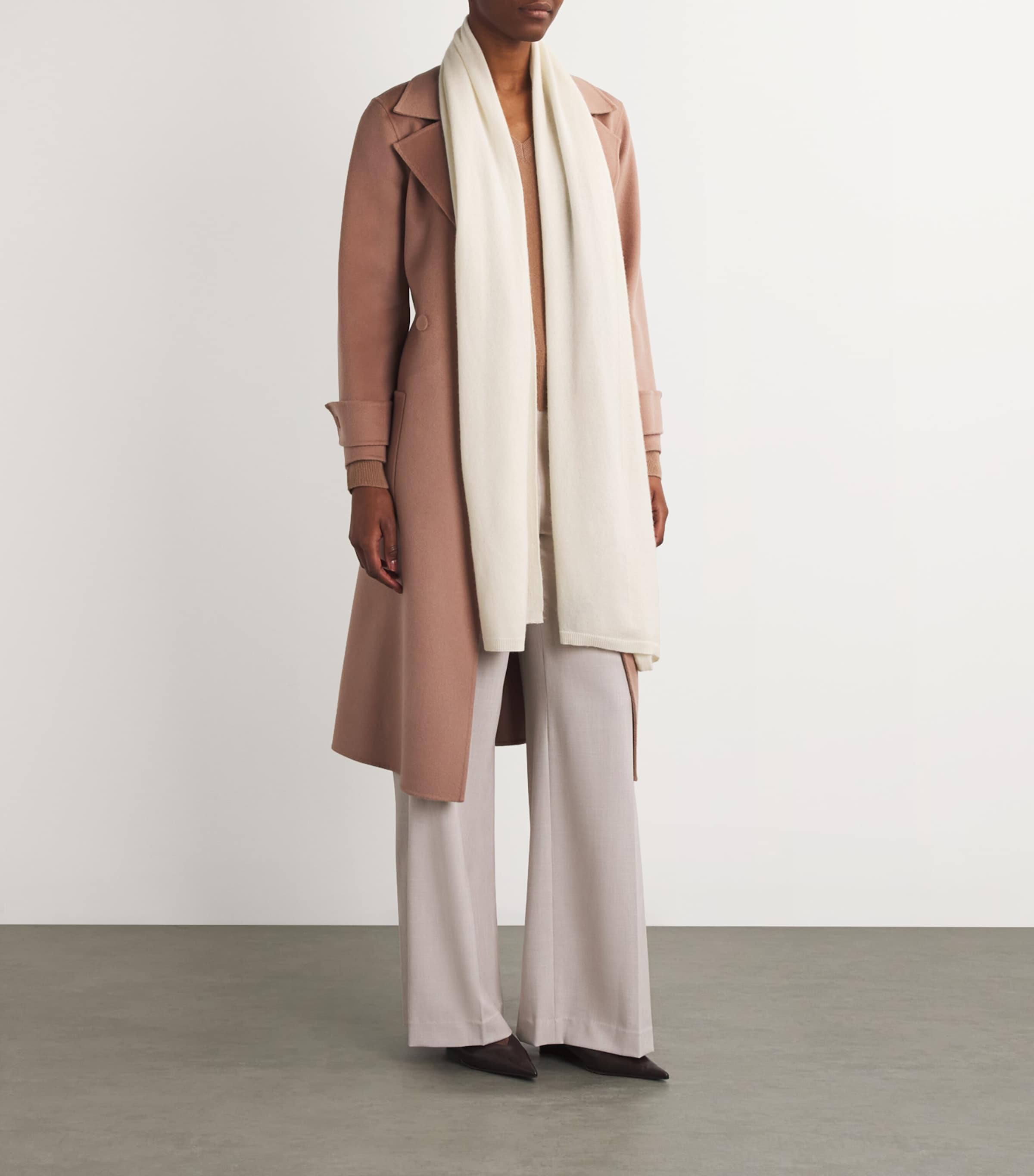 Cashmere Lightweight Scarf IVORY Image 2