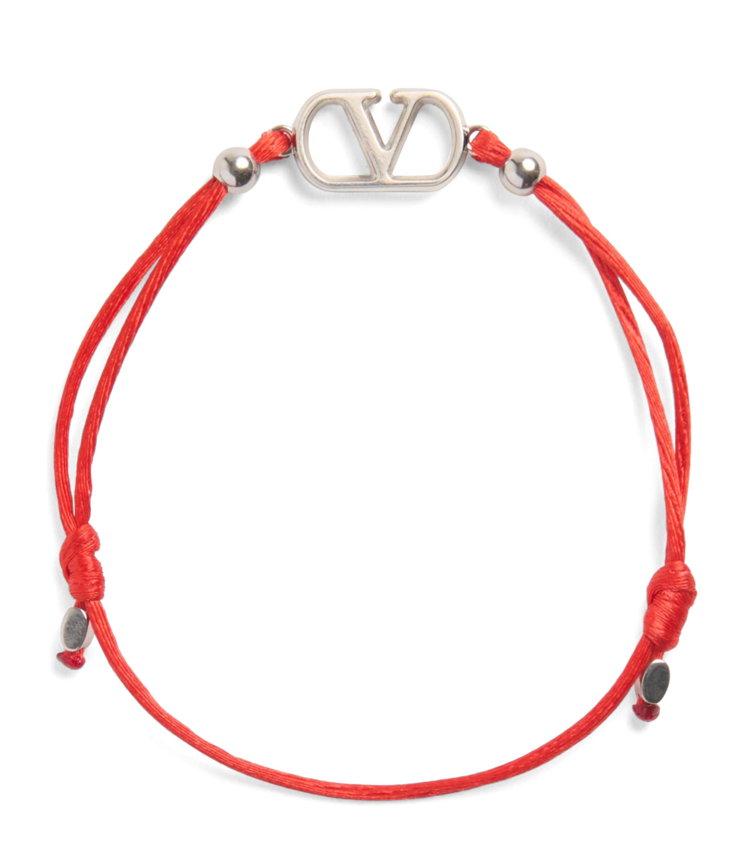 Valentino Garavani Vlogo Signature Cotton Bracelet In Red