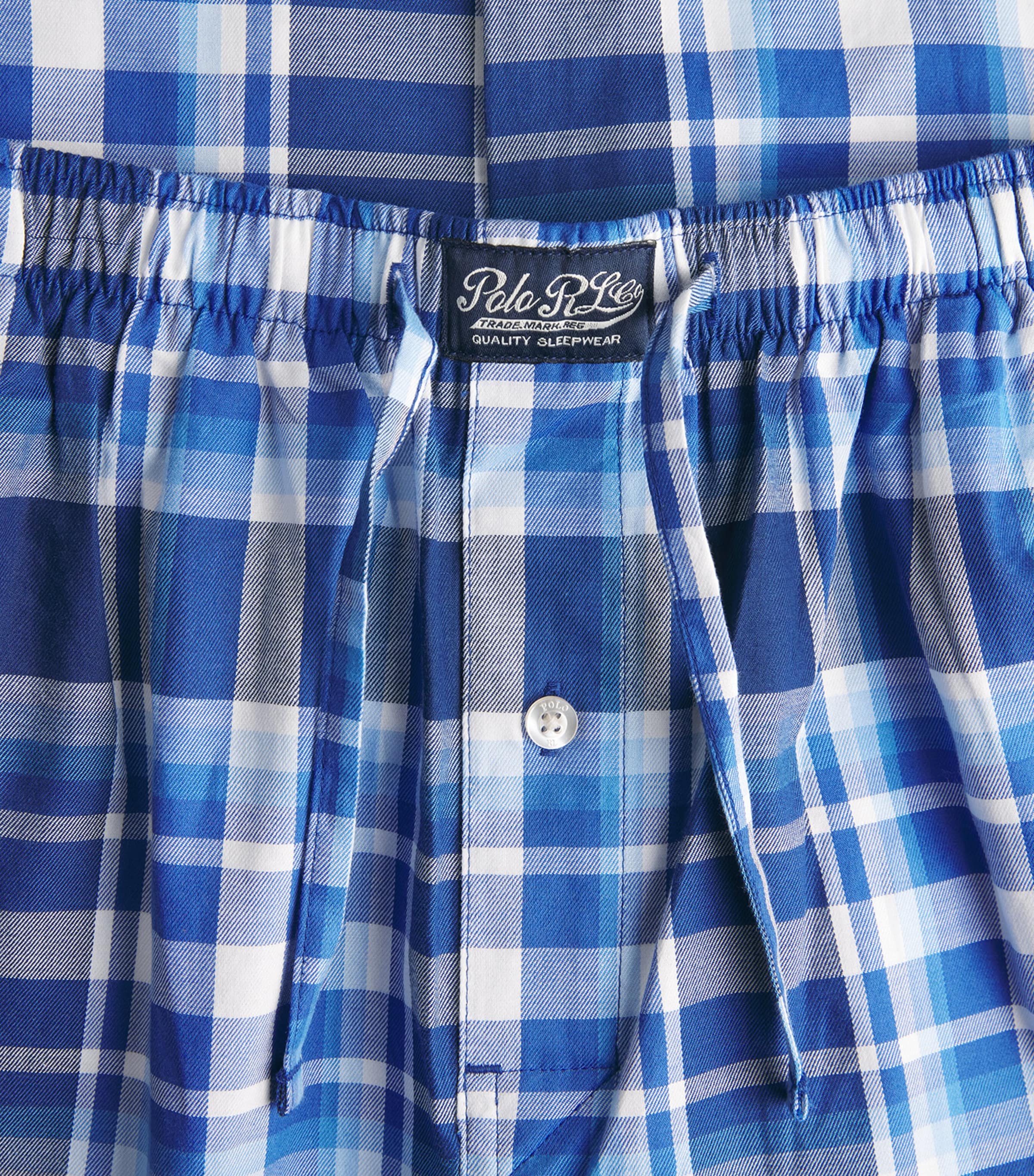 Polo Ralph Lauren Mens Cotton Check Pyjama Trousers Blue Plaid Multi Image 6