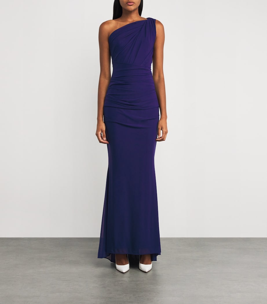 Gathered Tulle Maxi Dress COBALT Image 3