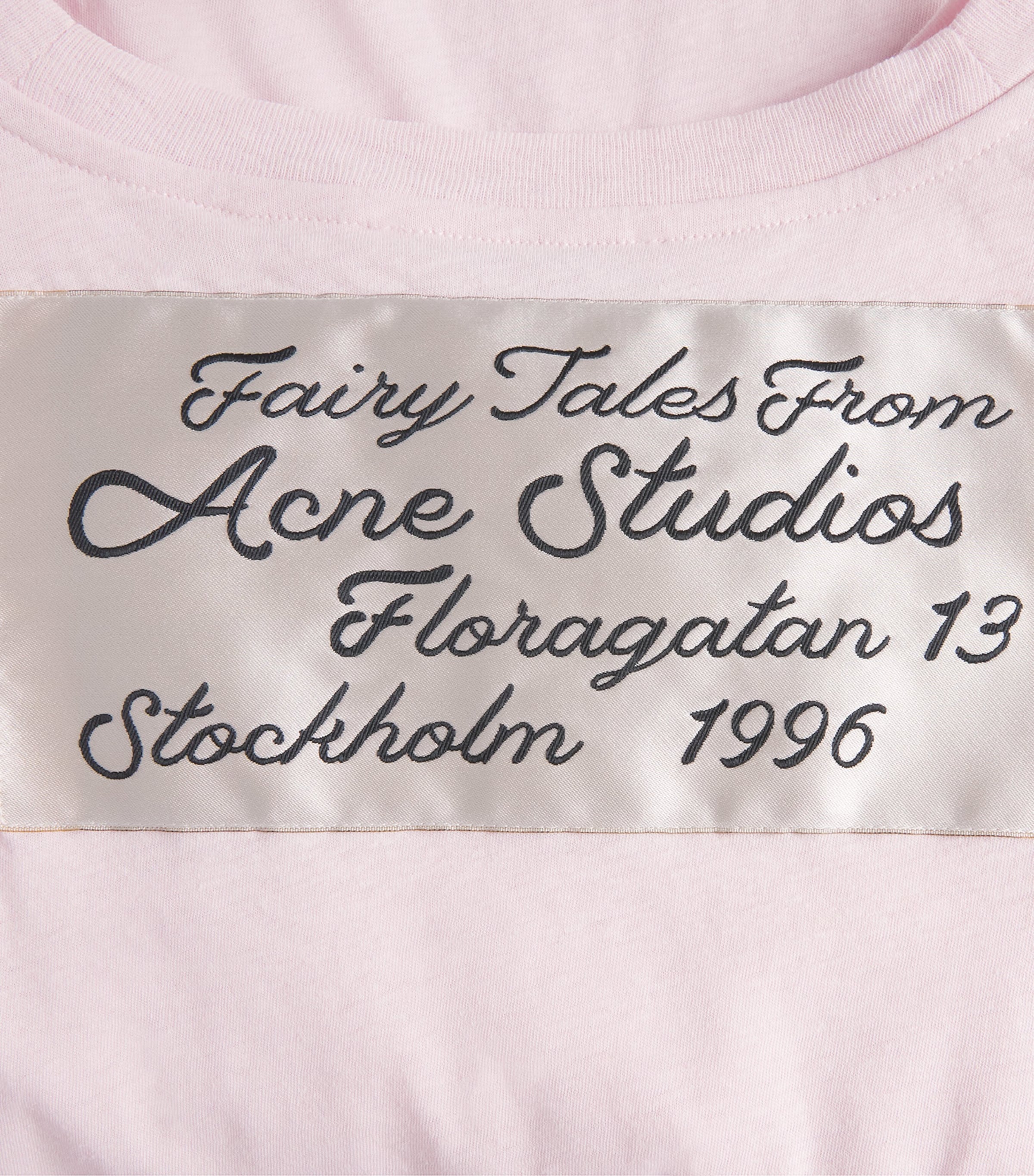 Acne Studios Womens Loose-Fit Cropped T-Shirt Baby Pink Image 6