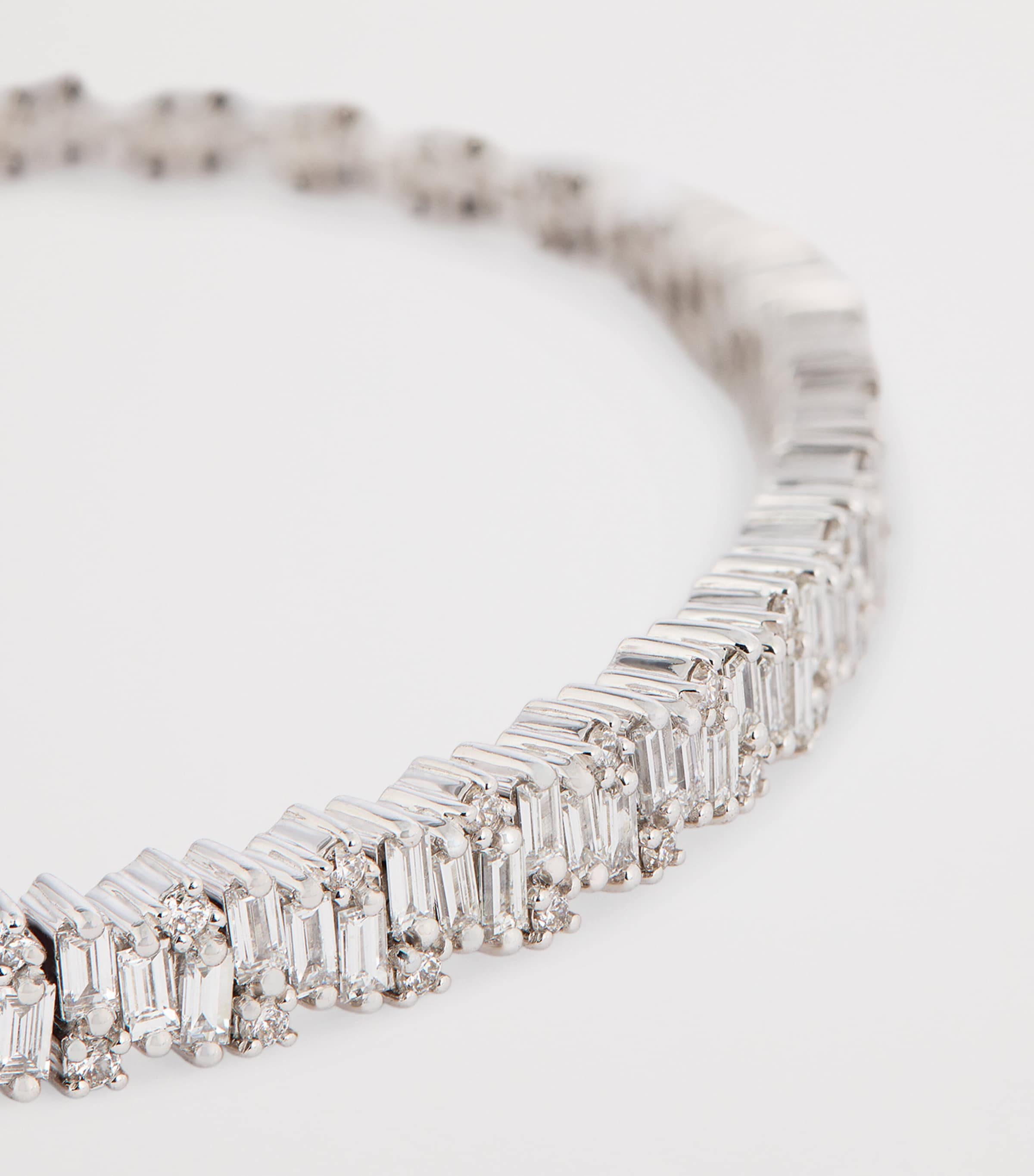 Small White Gold and Diamond Classic Fireworks Bangle 18K WG/WD Image 4