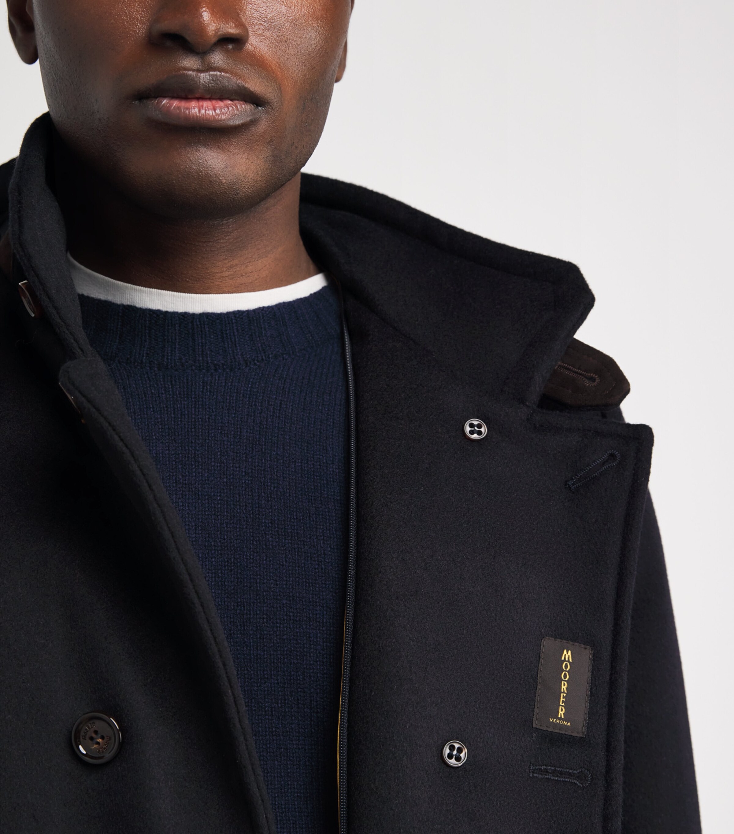 Double-Breasted Pea Coat U0497 NAVY Image 6