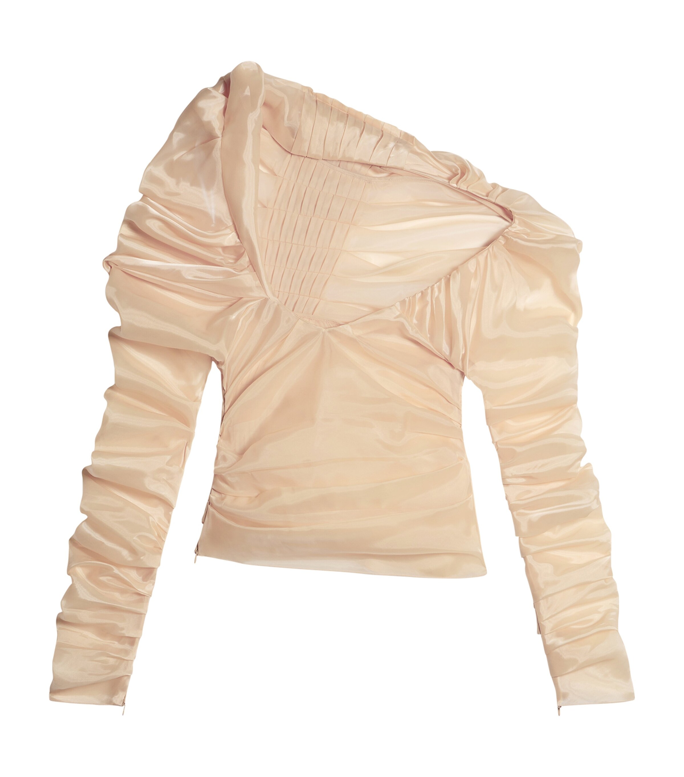 Schiaparelli Womens Sheer Trompe-l'Oeil Blouse Nude Image 6