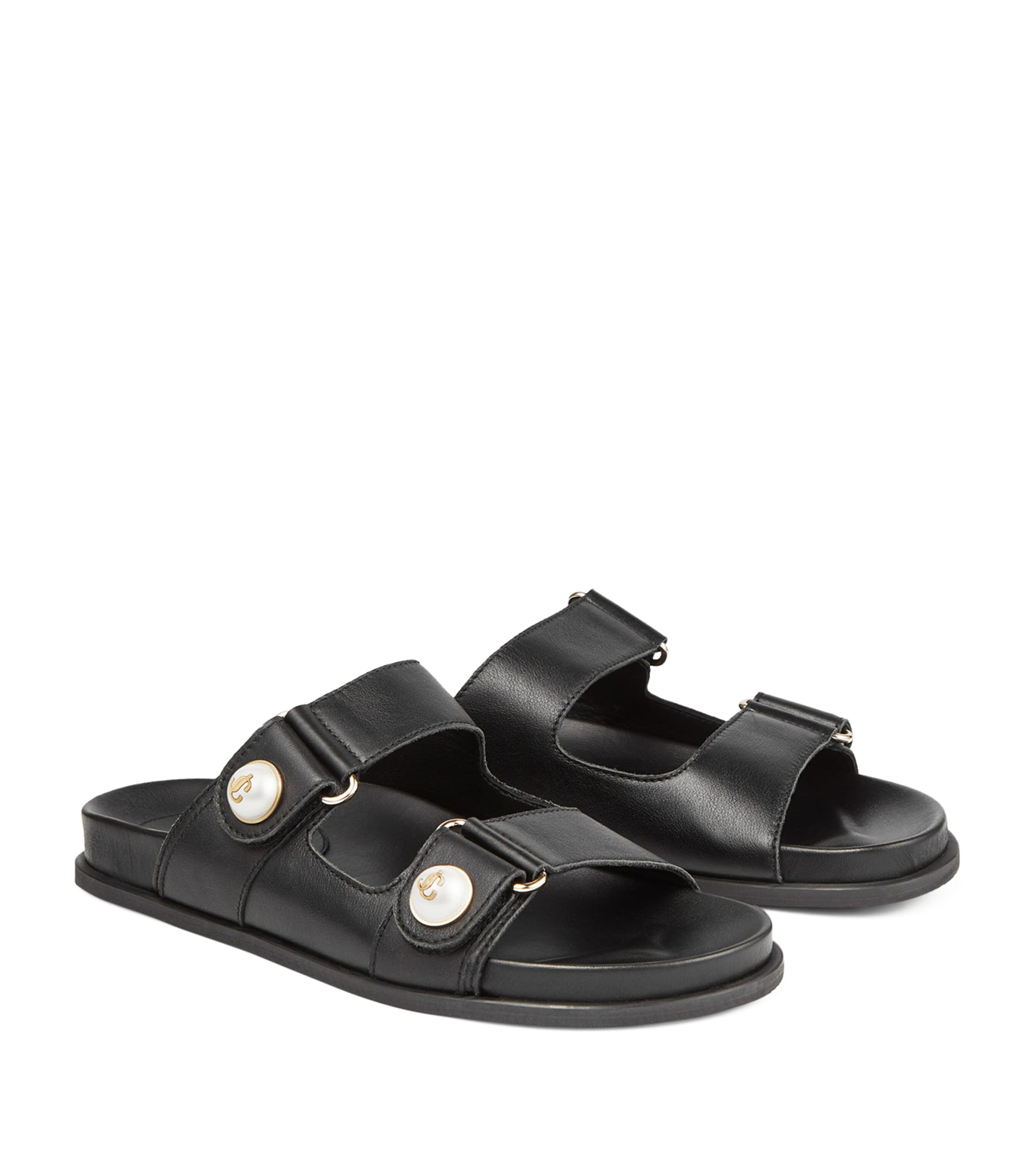 Fayence Leather Sandals BLACK Image 3