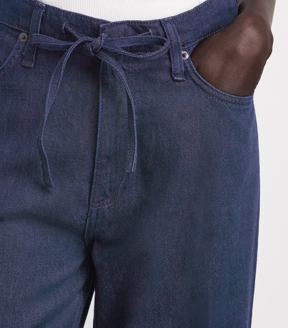 Rag & Bone Womens Drawstring Phoebe Wide-Leg Jeans Duskrinse Image 3