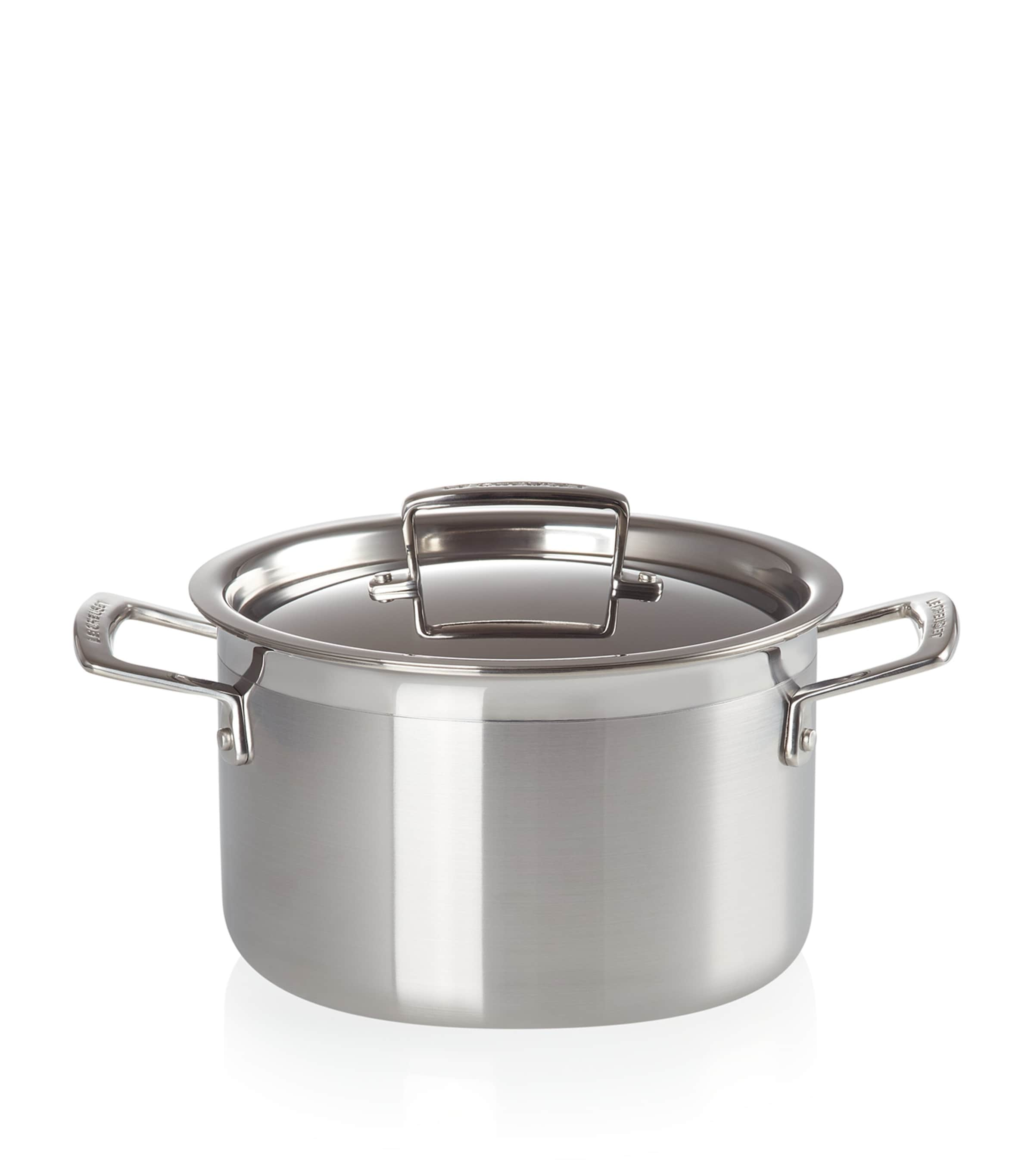 Le Creuset 3-ply Stainless Steel Deep Casserole In Gray