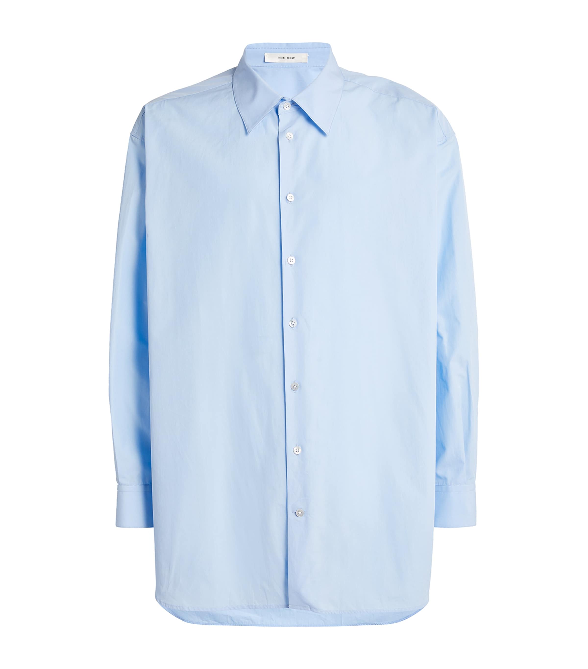 The Row Long-sleeve Cotton Shirt In Blue