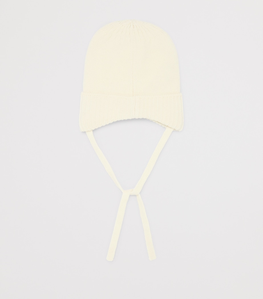 Monnalisa Wool-Blend Logo Hat Panna Image 2
