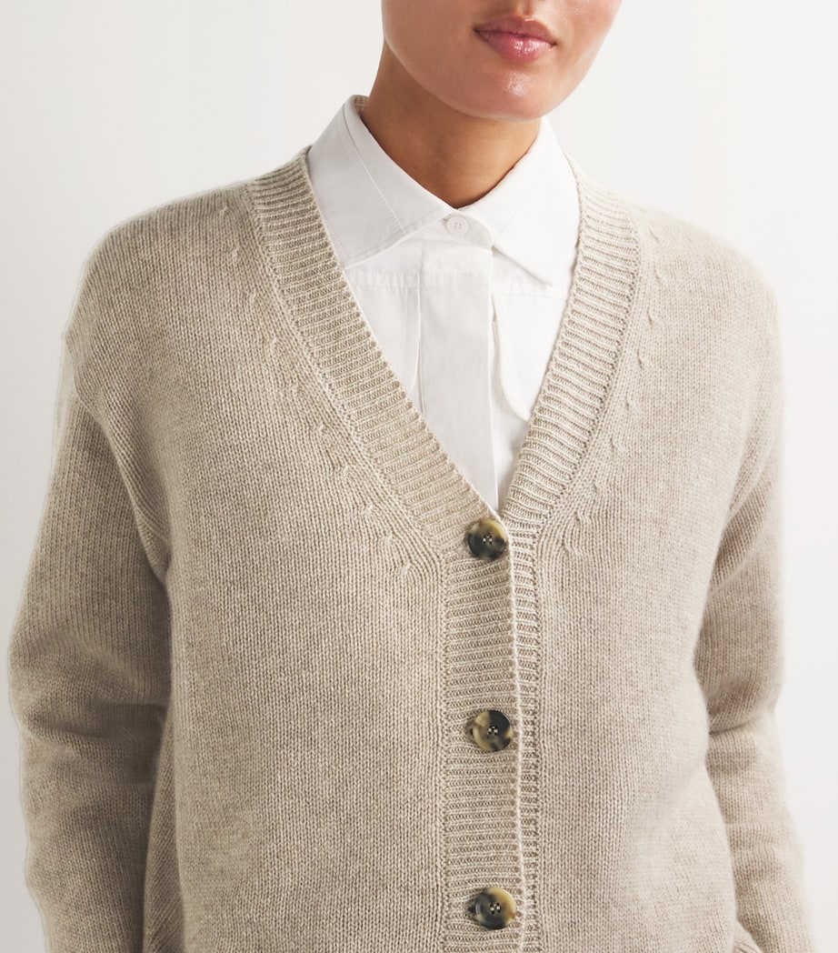 Cashmere Boxy Cardigan DARK MEDIUM DYED Image 6
