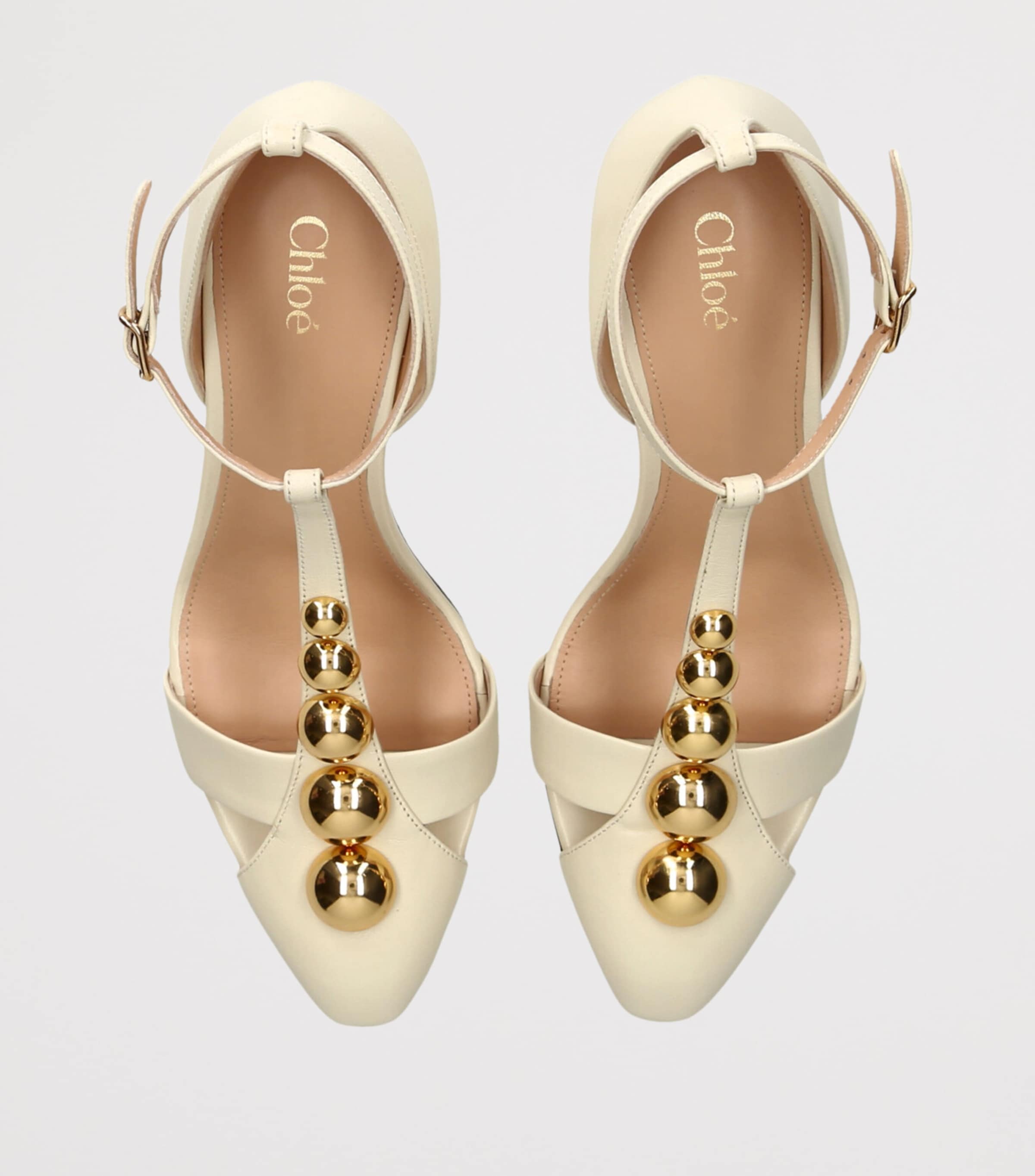 Leather Cleia Heeled Sandals 70 WHITE Image 4